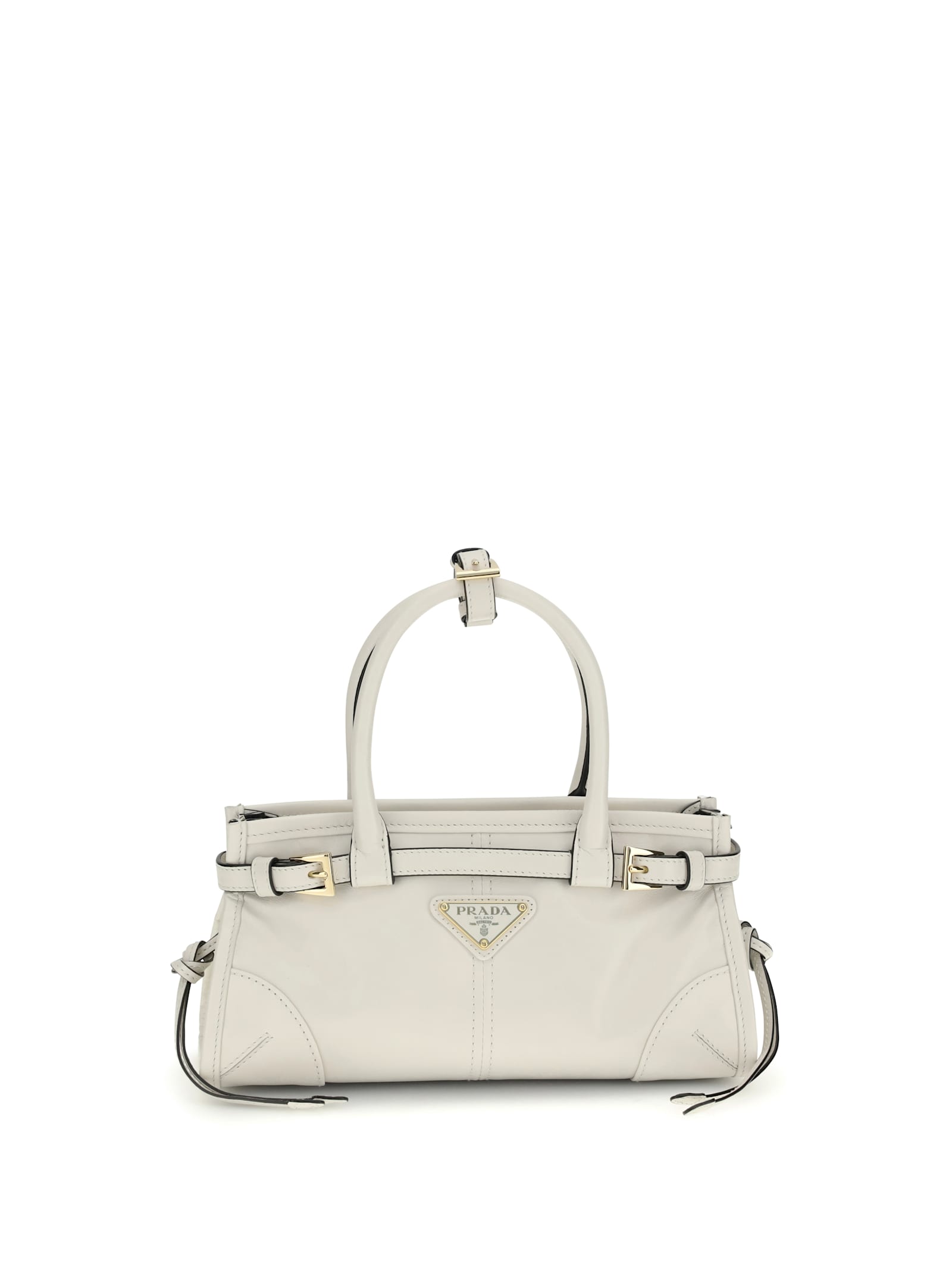 Prada Bonnie Leather Mini Hand Bags In White