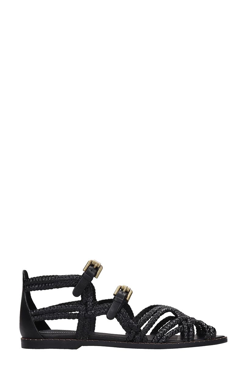 SEE BY CHLOÉ FLATS IN BLACK LEATHER,11309509
