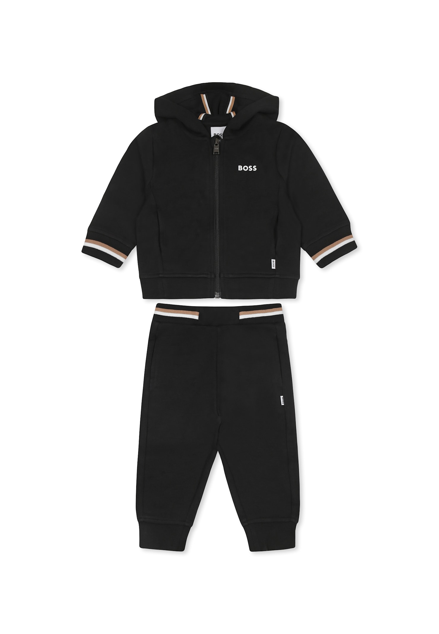Hugo Boss Black Suit For Baby Boy With Logo In Black