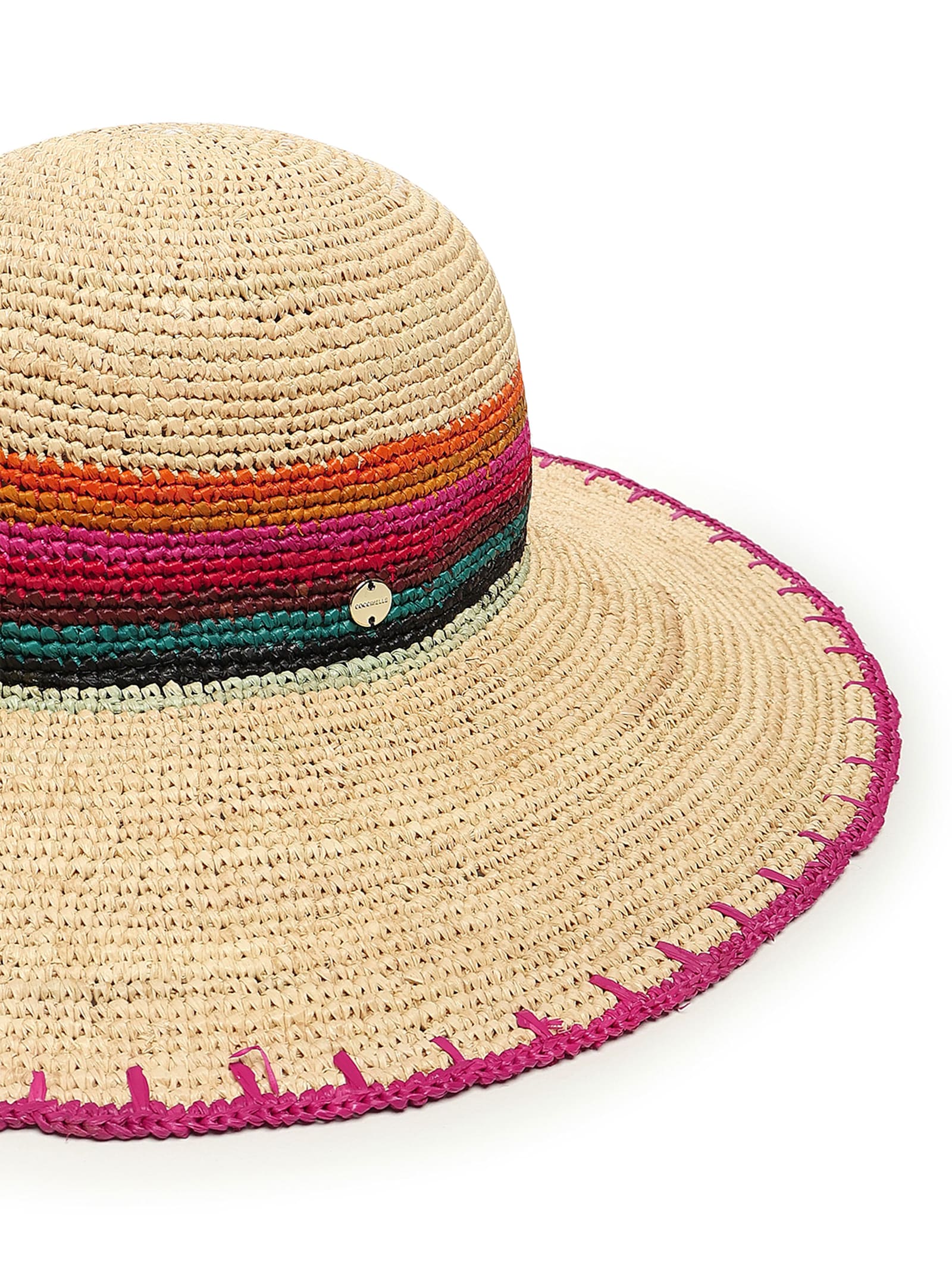 Coccinelle Anita Stripe-detail Raffia Sun Hat