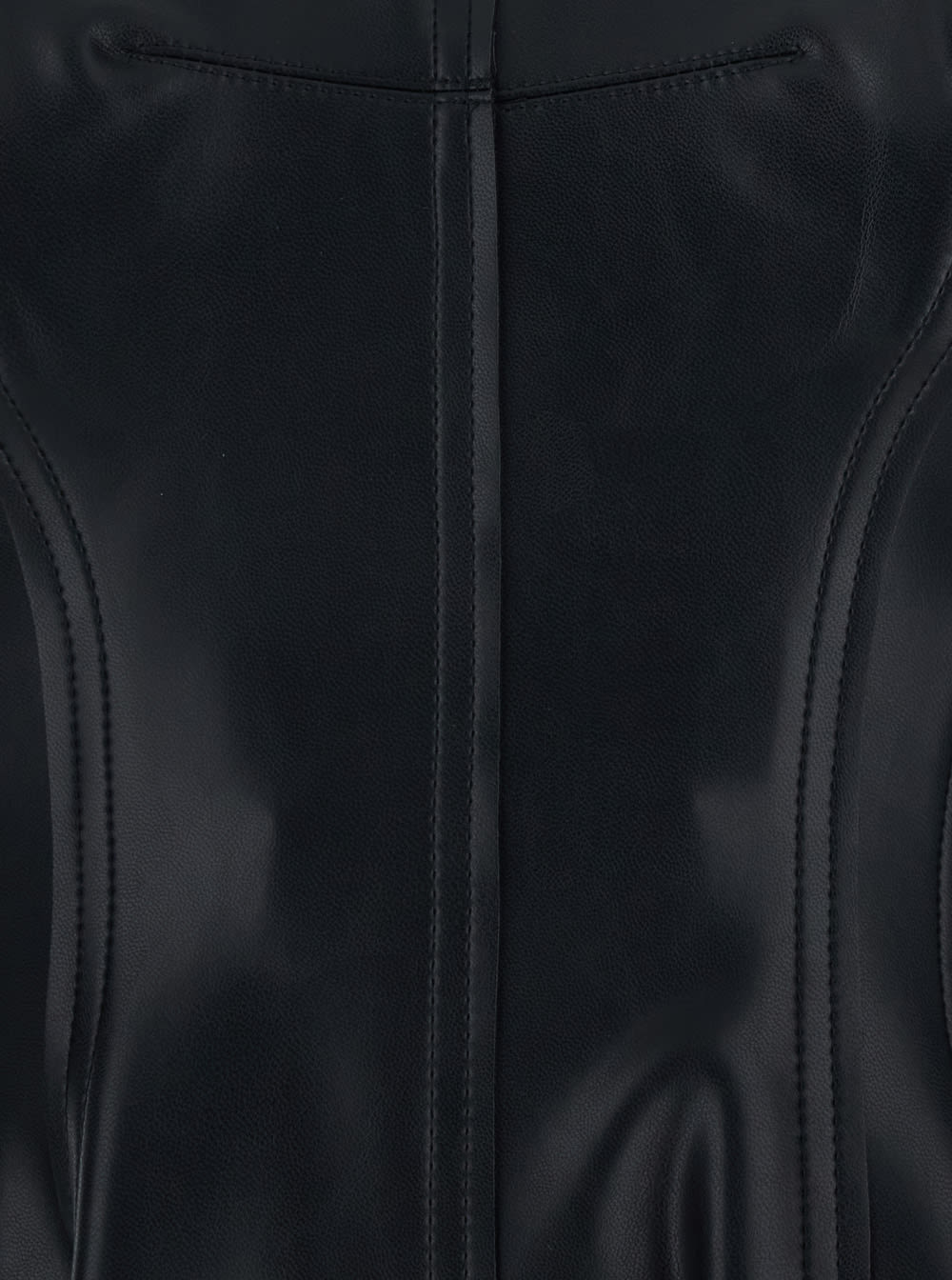 Norma Kamali Grace Black Short Dress With V-neck In Faux Leather Woman In Black