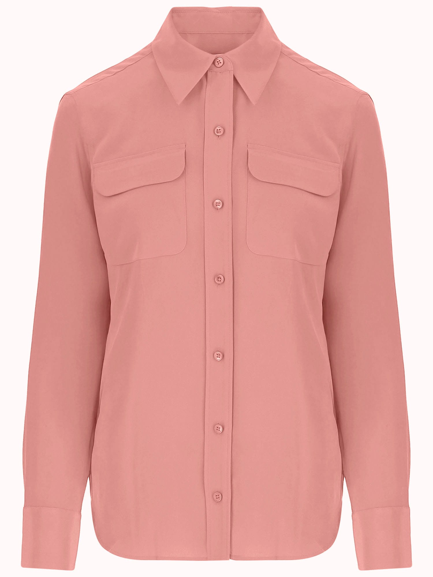 Equipment Rose Pink Silk Shirt With Pockets