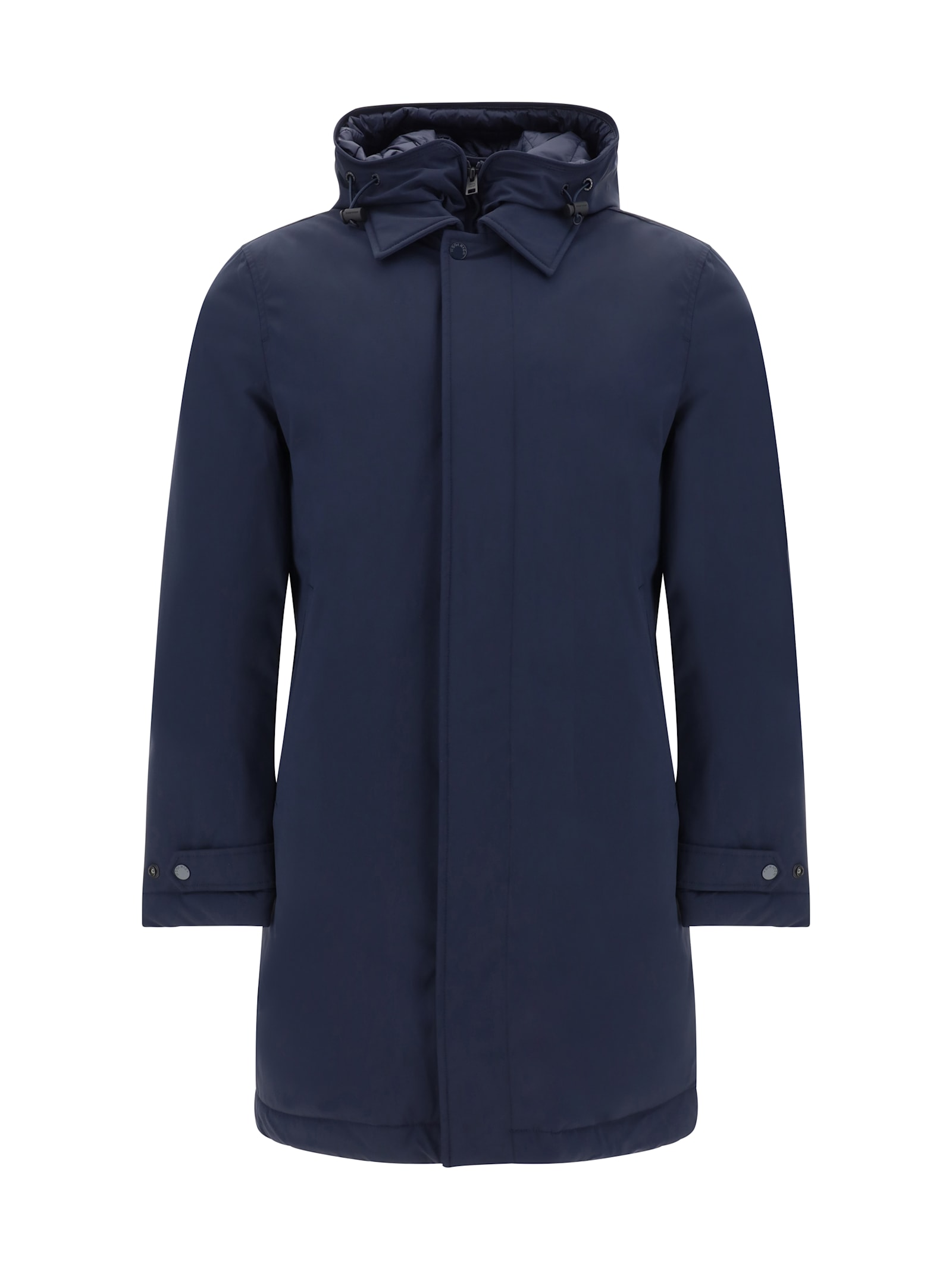 Shop Woolrich Carcoat Down Jacket In Melton Blue