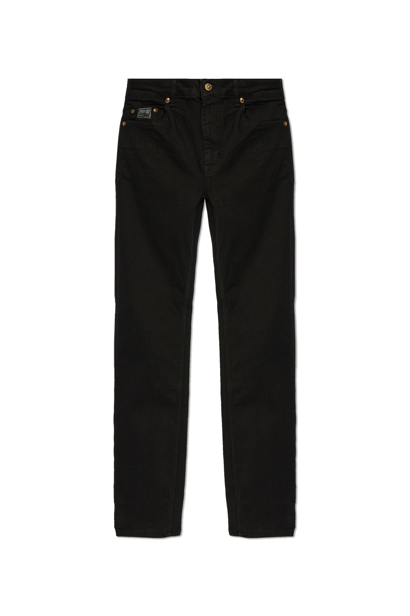 Shop Versace Jeans Couture Jeans With Logo In Black