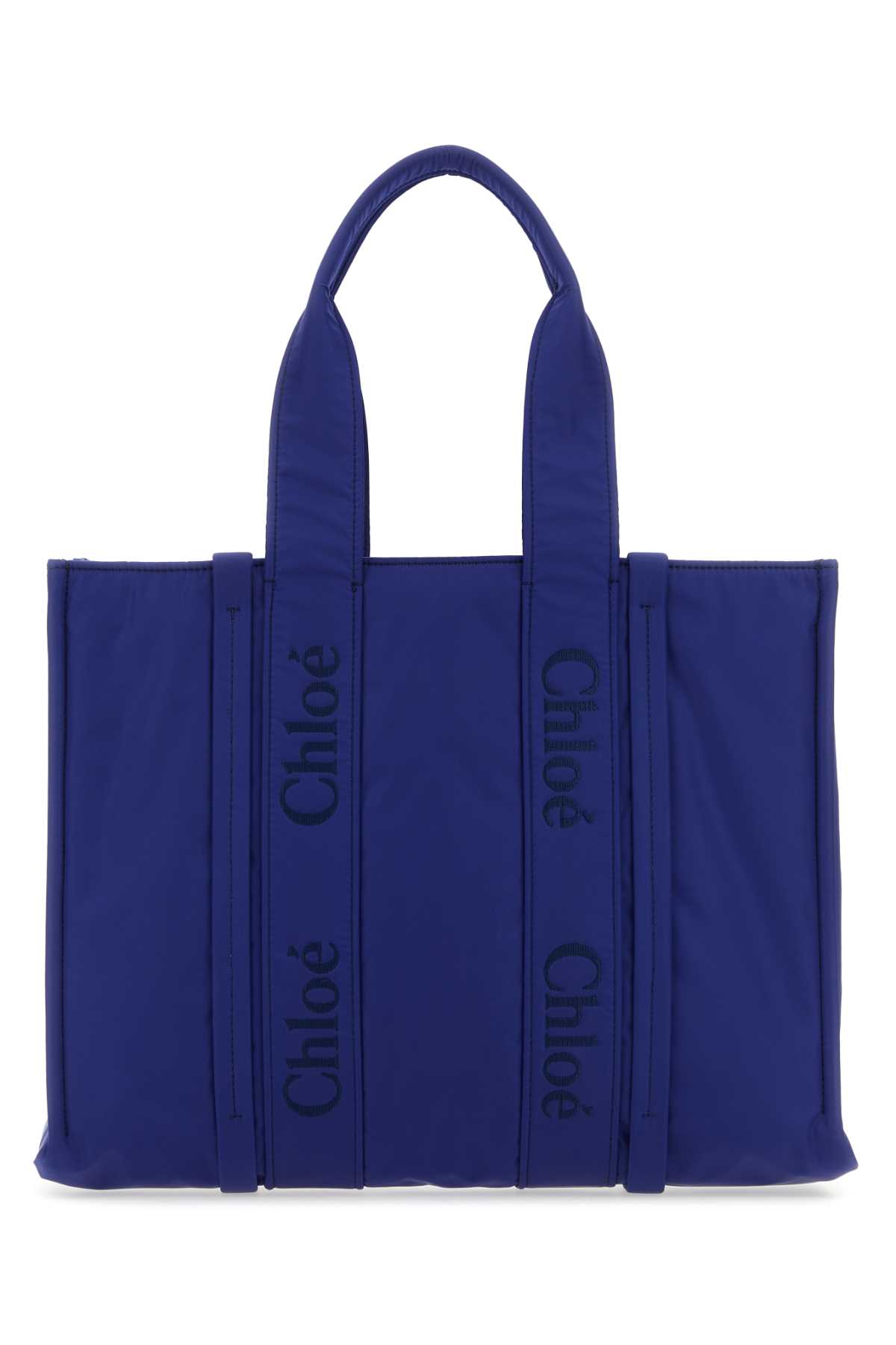 Chloé Blue Fabric Large Woody Shopping Bag