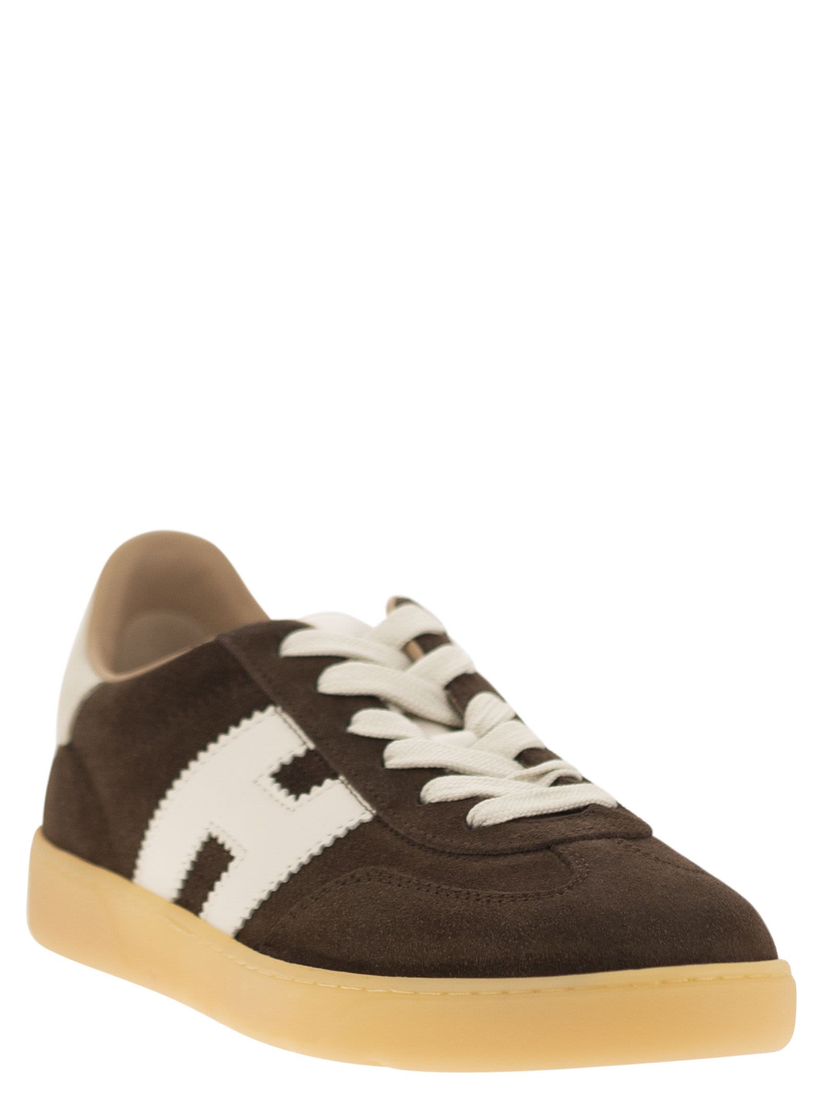 Shop Hogan Cool - Suede Trainers In Dark Brown