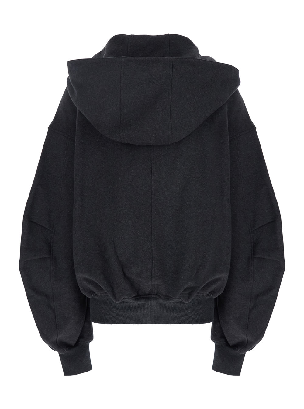 Attico Grey Sweatshirt With Hood And Logo Lettering On The Front In Cotton Woman In Grey