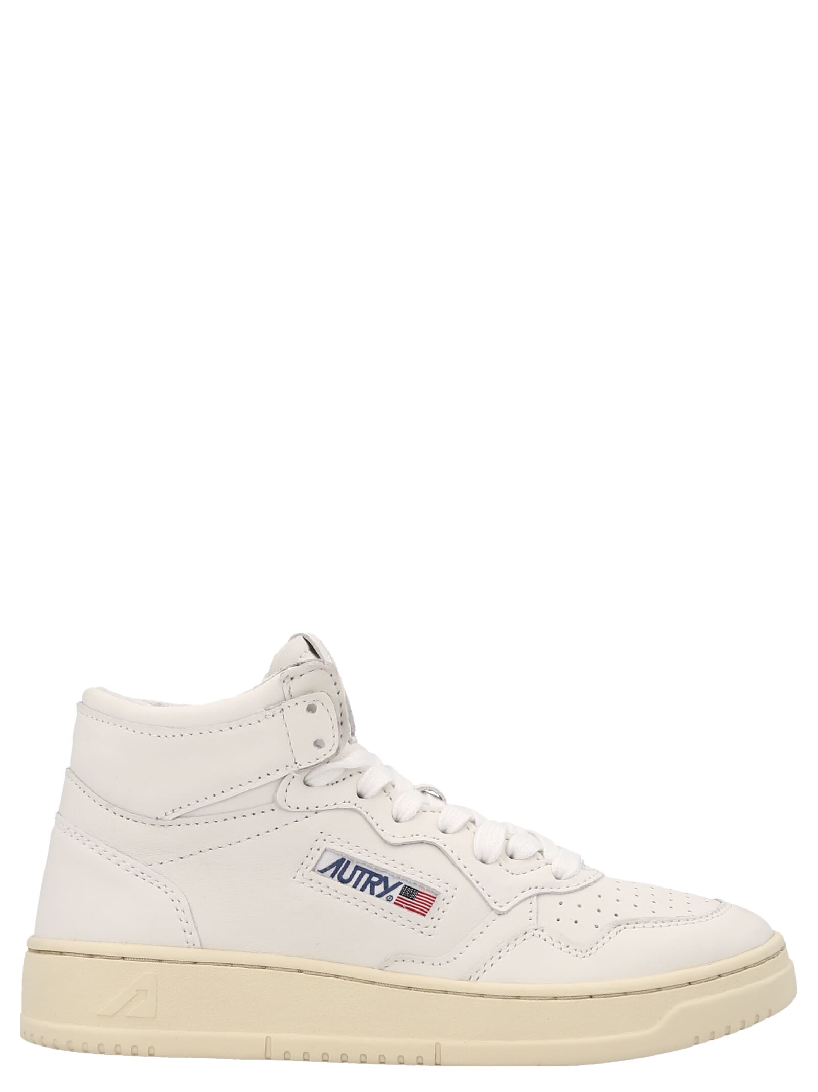 Shop Autry 01 Mid Sneakers In White