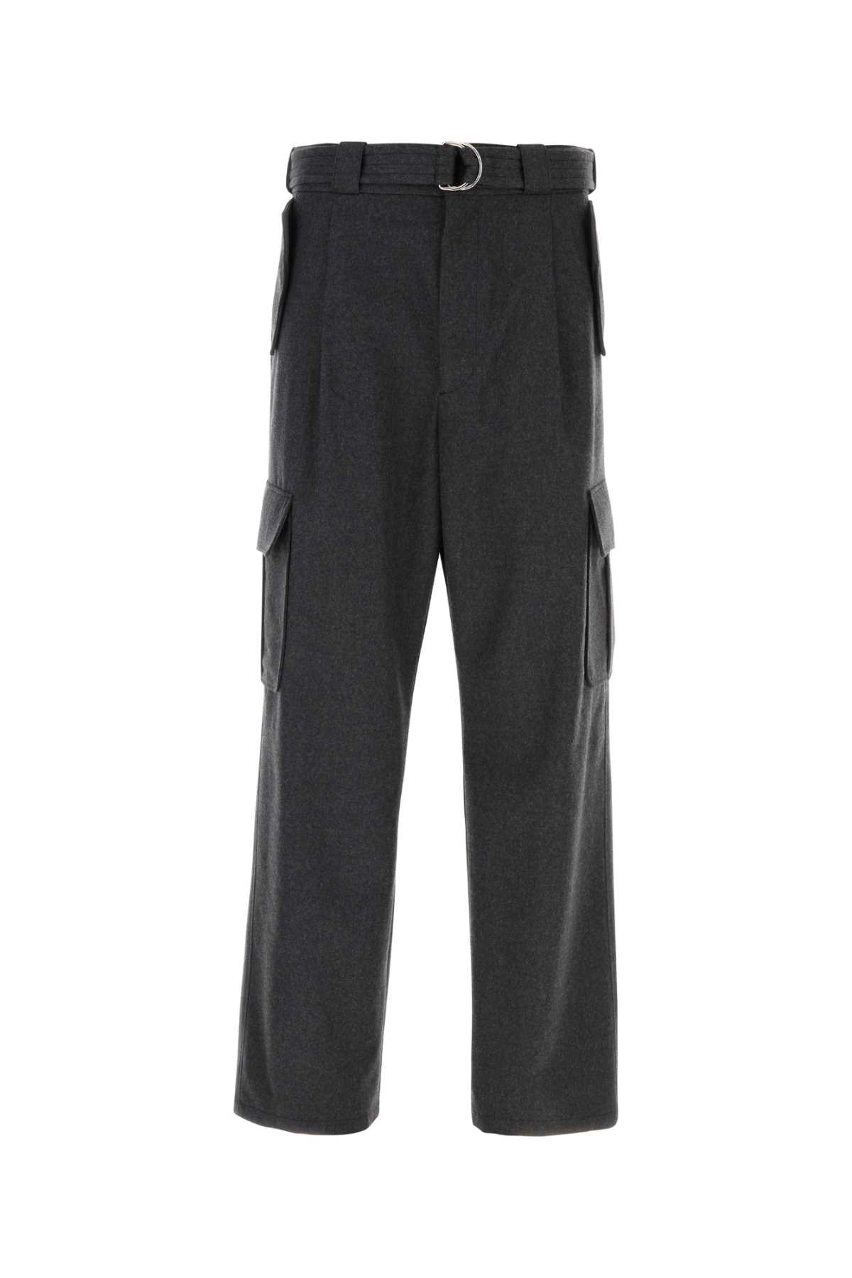 Shop Prada Graphite Wool Cargo Pant In Ardesia