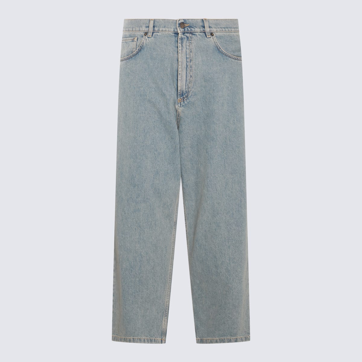 Shop Moschino Light Blue Cotton Jeans In Denim