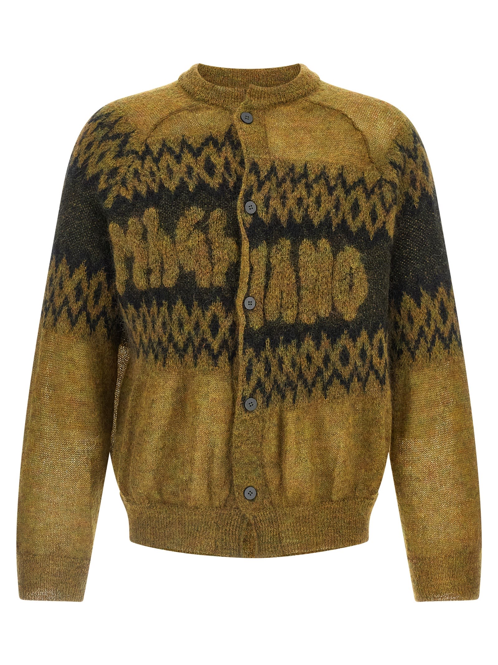 Magliano Festive Patterned Long Sleeve Cardigan In Yellow