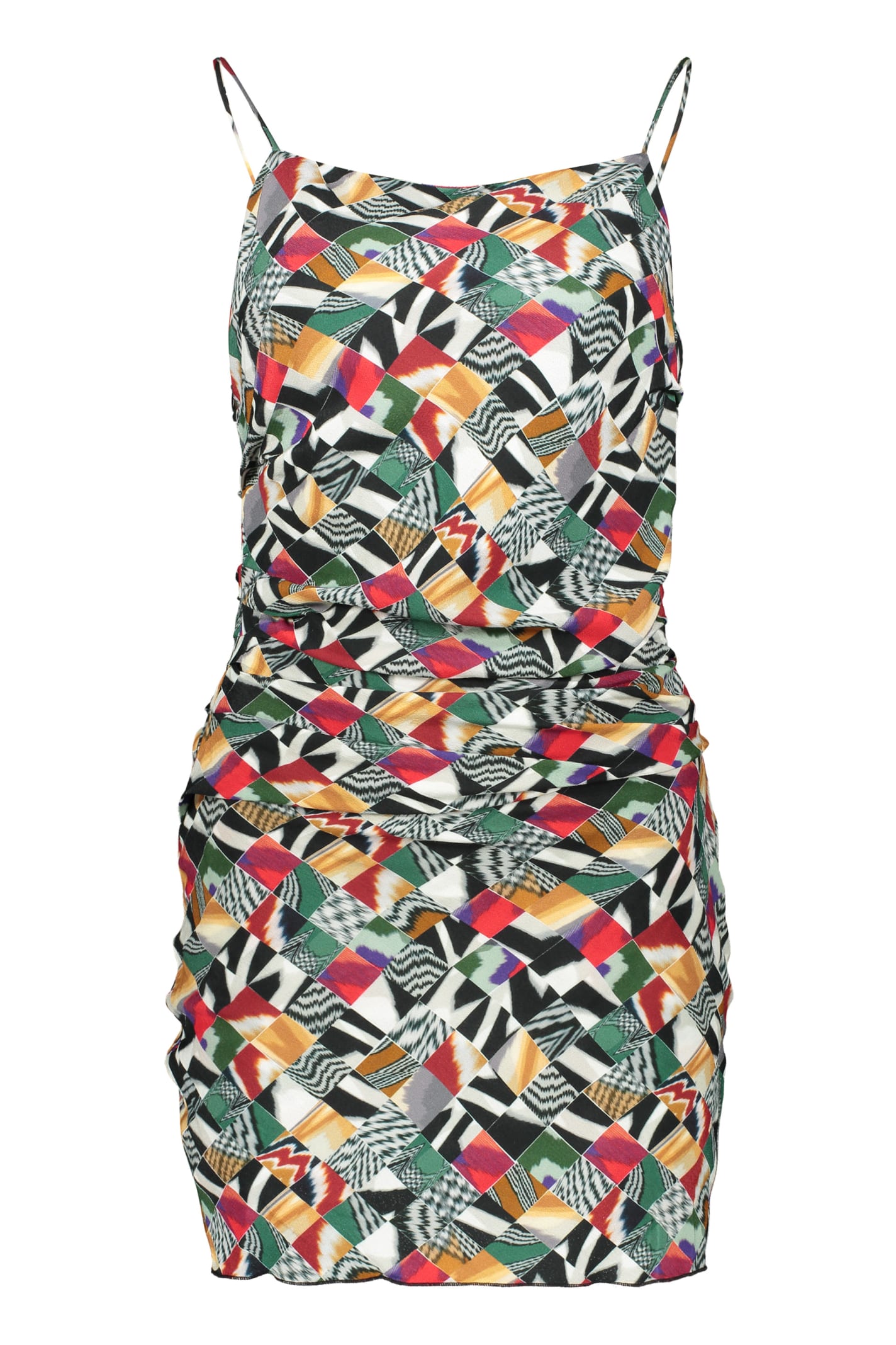 Missoni Gathered Printed Dress In Multicolor