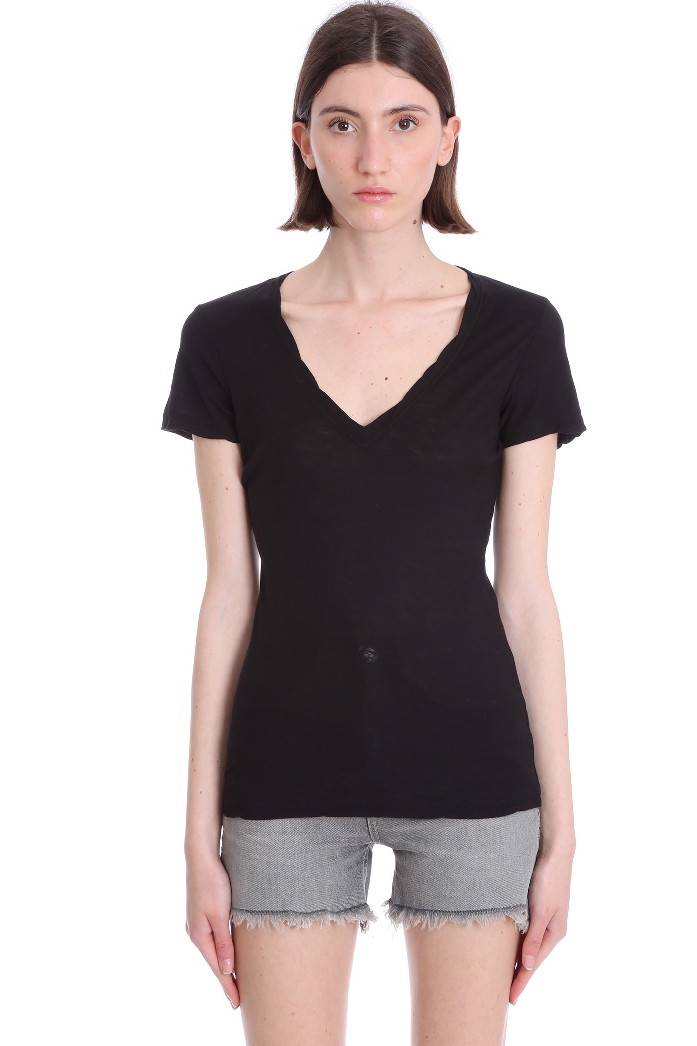 JAMES PERSE T-SHIRT IN BLACK COTTON,WUA3695