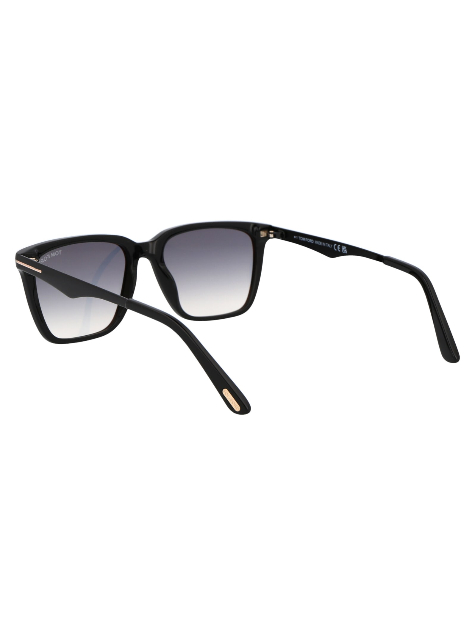 Shop Tom Ford Garrett Sunglasses In 01b Nero Lucido / Fumo Grad