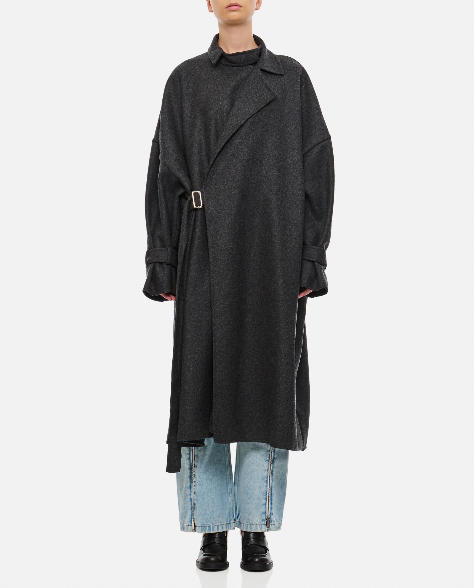 Shop Plan C Wool Coat In Black