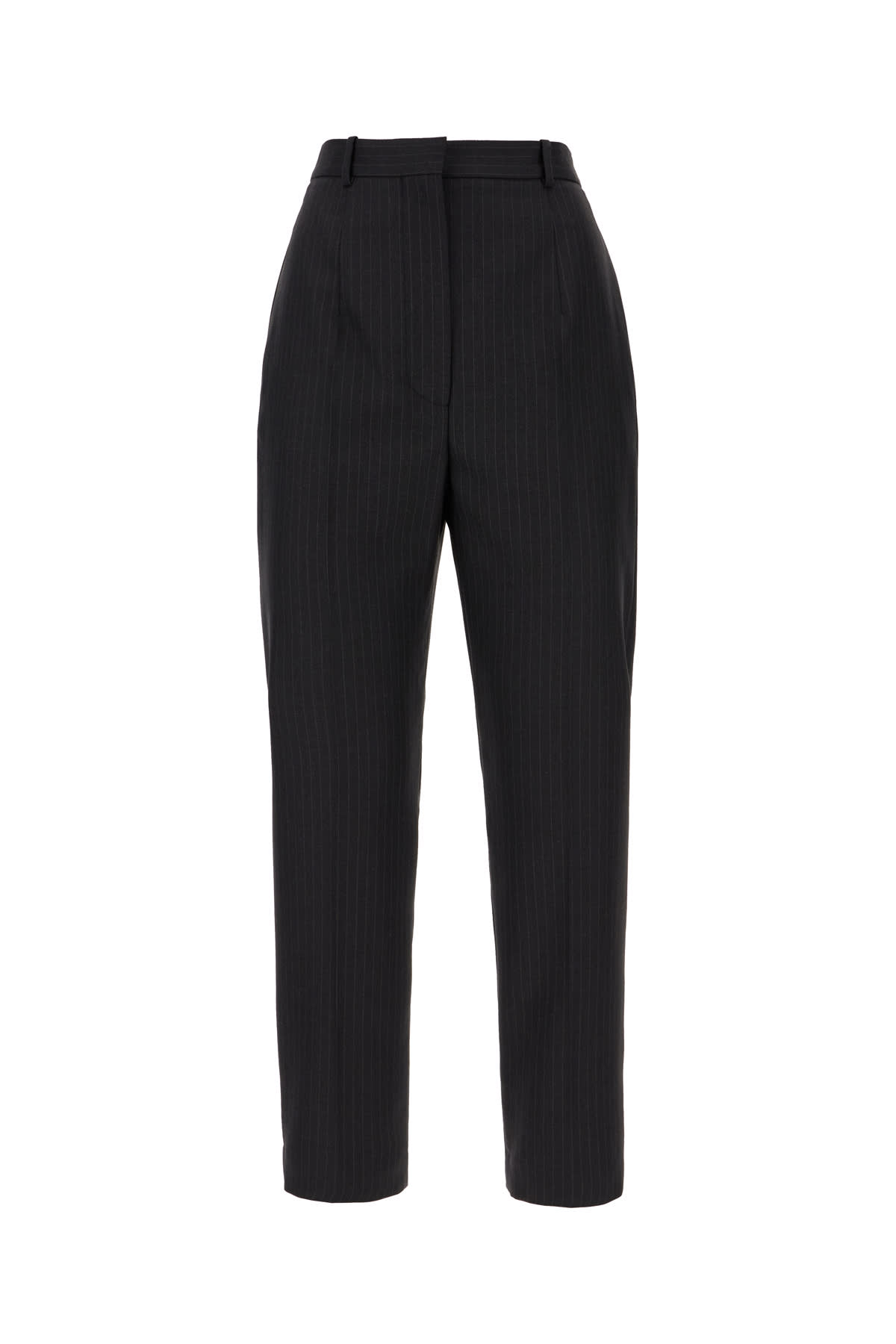 Alexander Mcqueen Embroidered Wool Pants In Grey