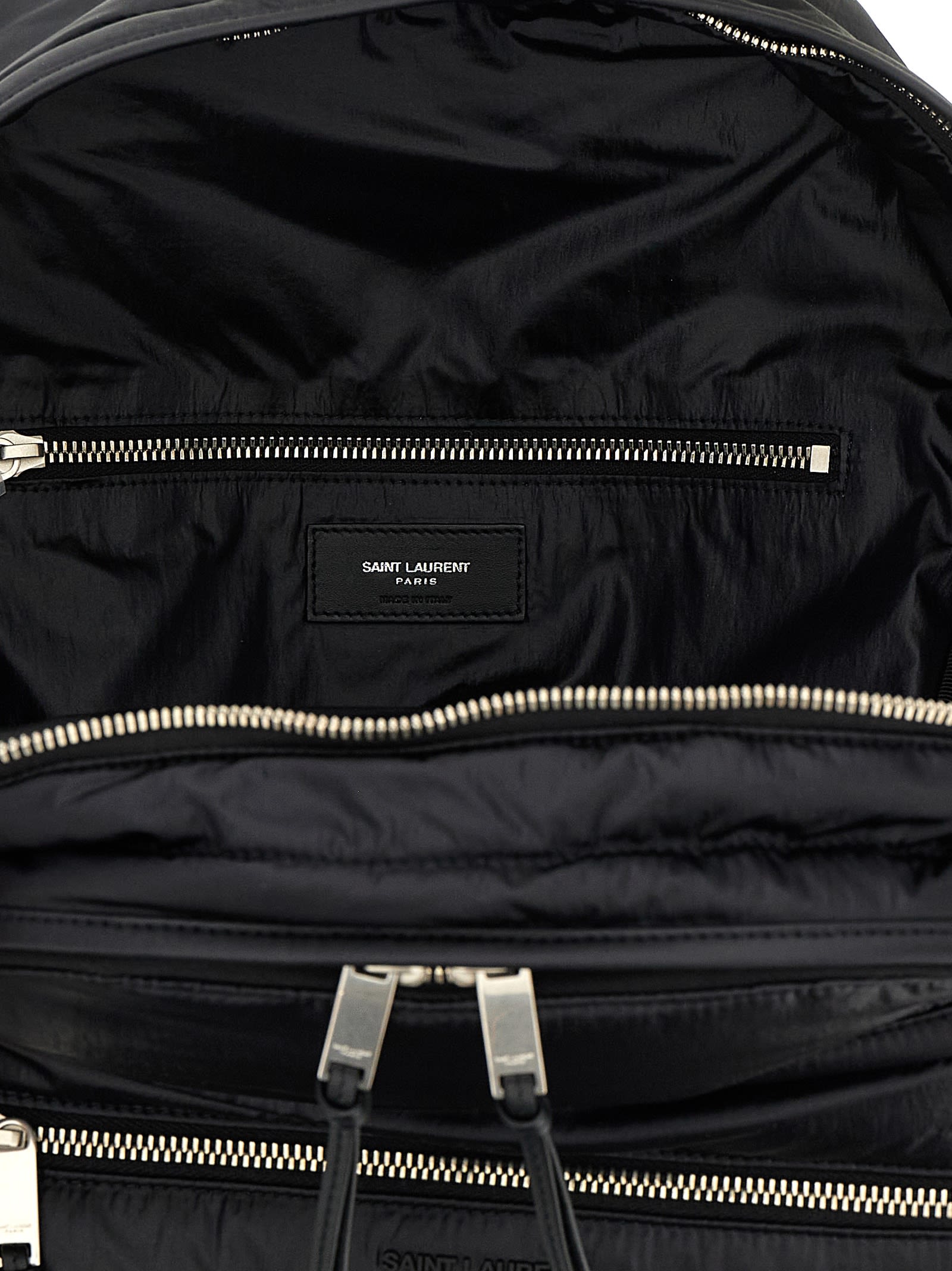 Saint Laurent Urban Style Backpack Featuring Multiple Elements In Black