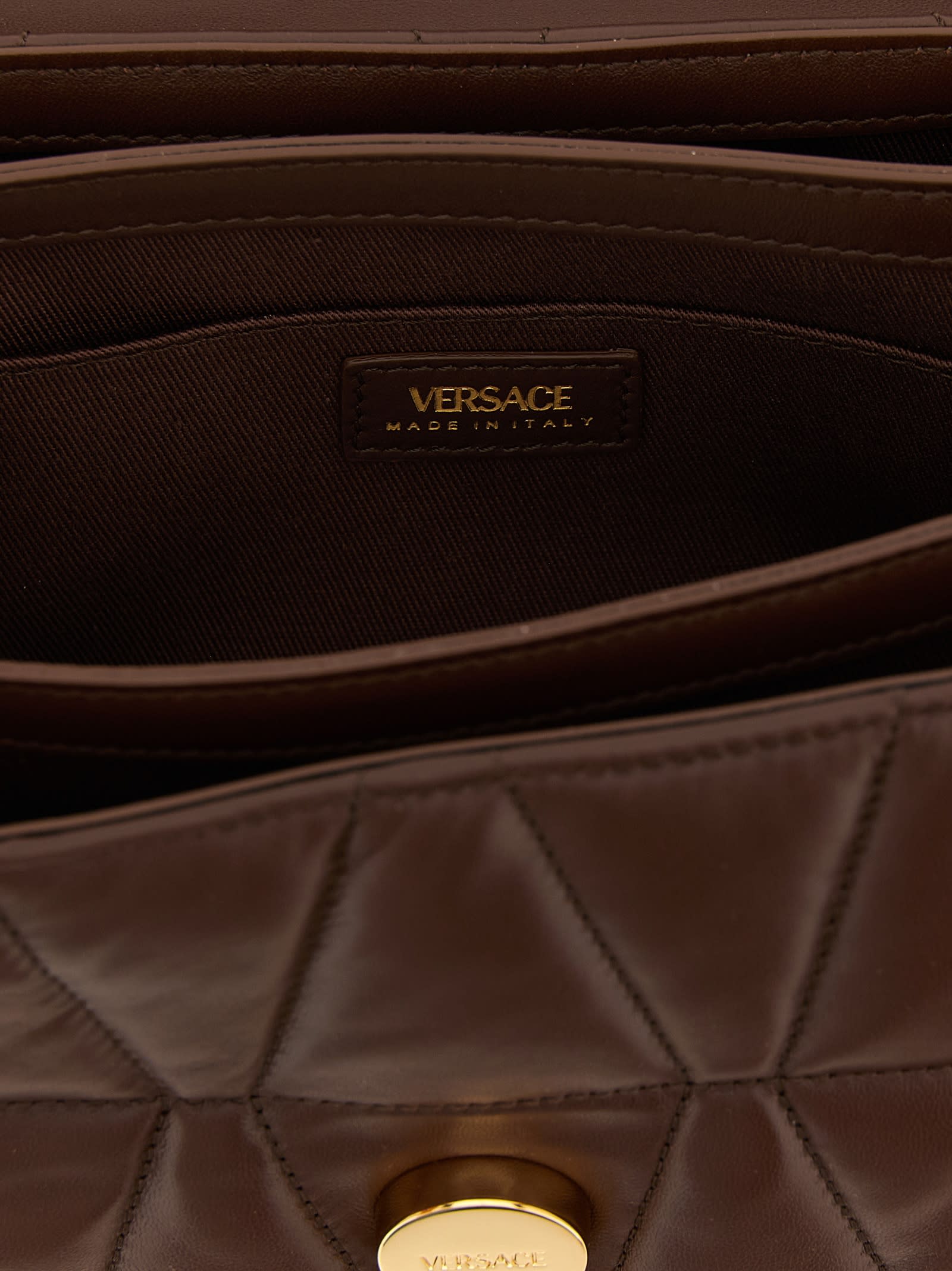 Versace Kleio Shoulder Bag In Brown