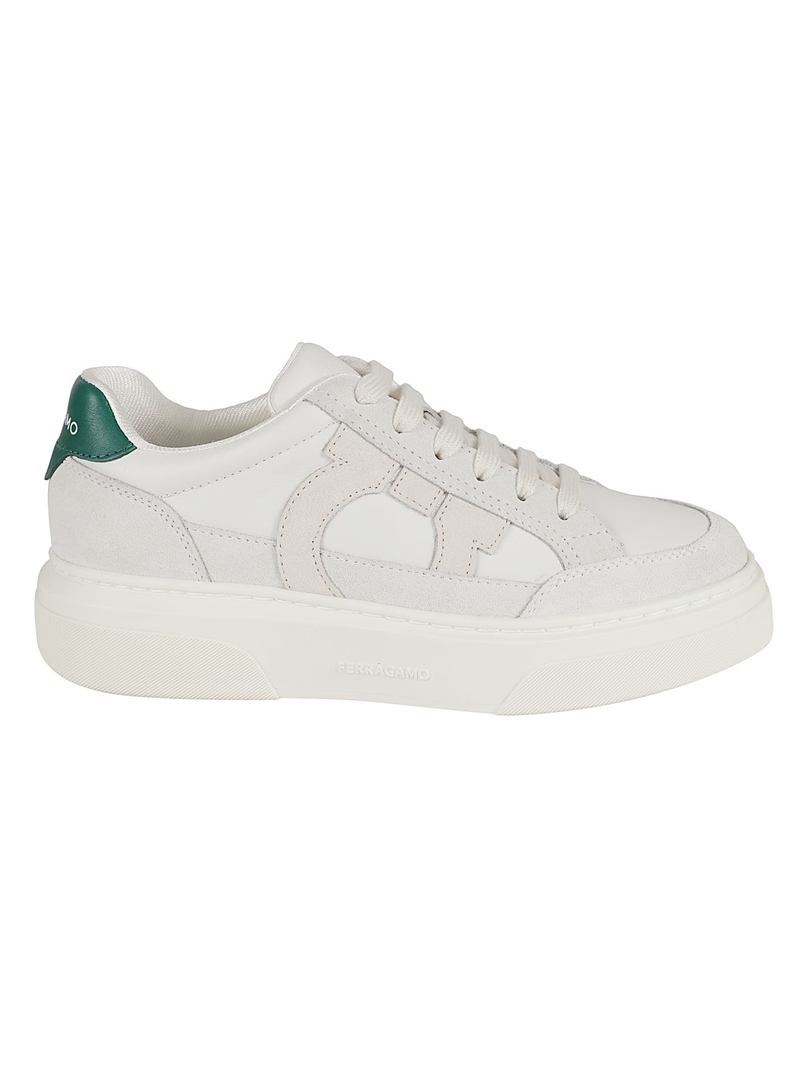 Shop Ferragamo Cassina Sneakers In White
