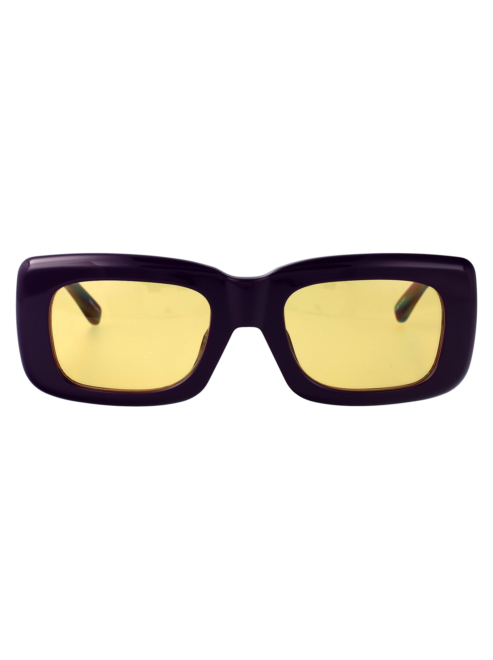 Attico Mini Marfa Sunglasses In Purple/sulver/yellow