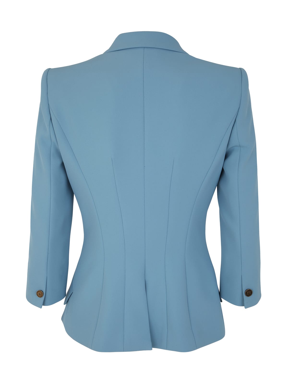 Shop Elisabetta Franchi Double Breasted Jacket In Sugar Paper Blue