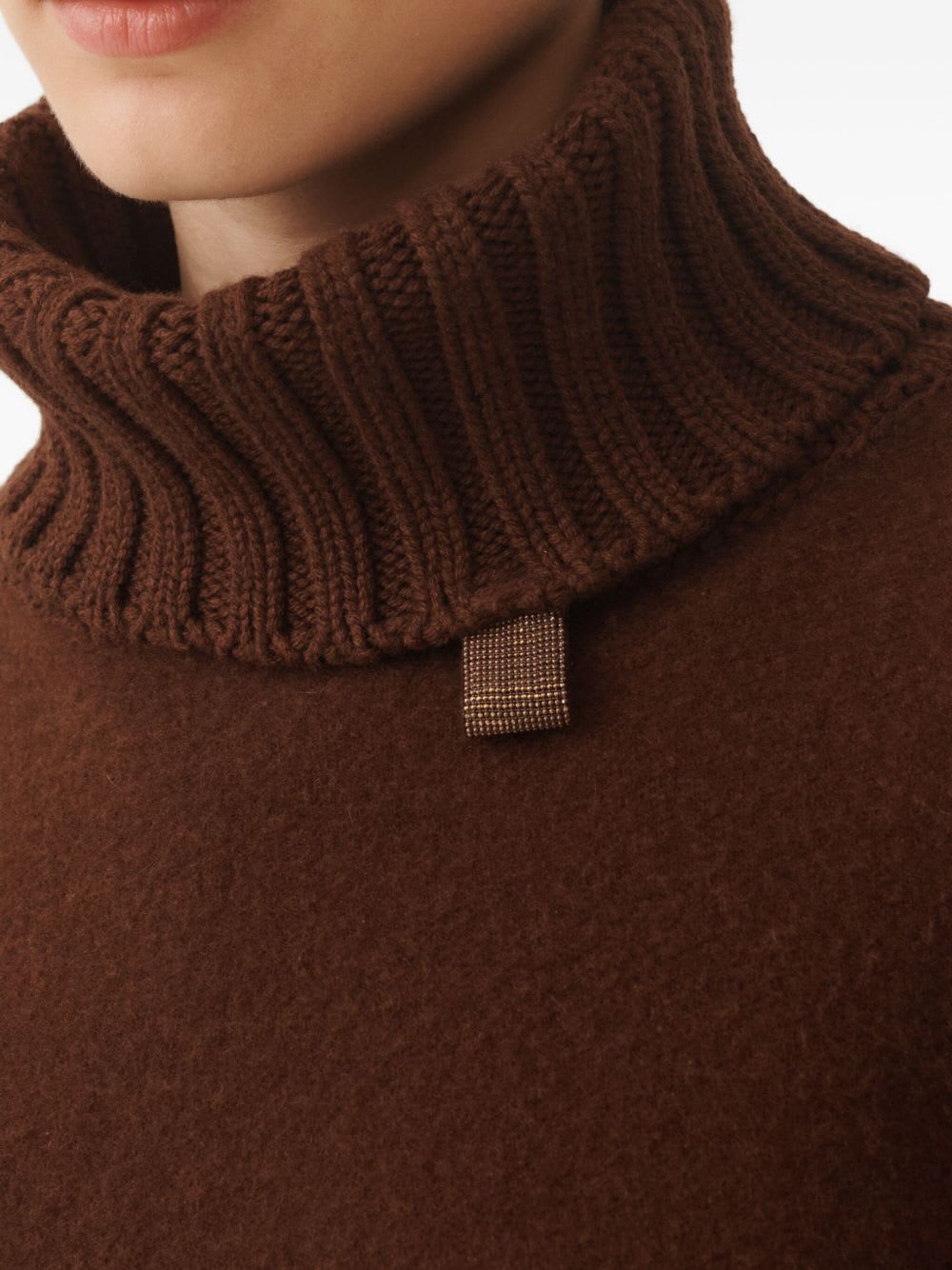Fabiana Filippi Wool Poncho In Brown