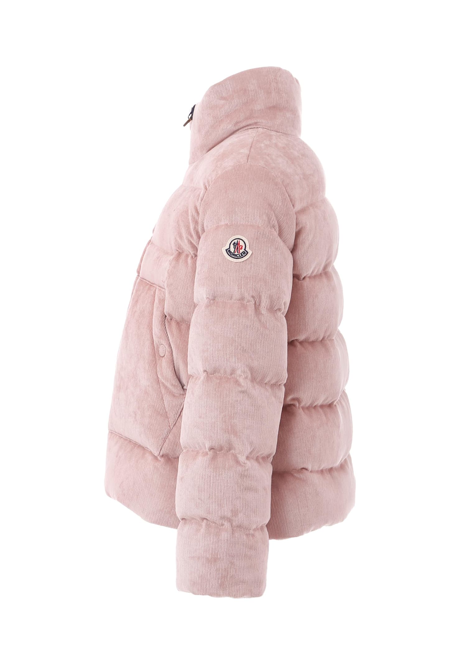 Moncler Pink Marth Down Jacket For Girl With Logo In Pink
