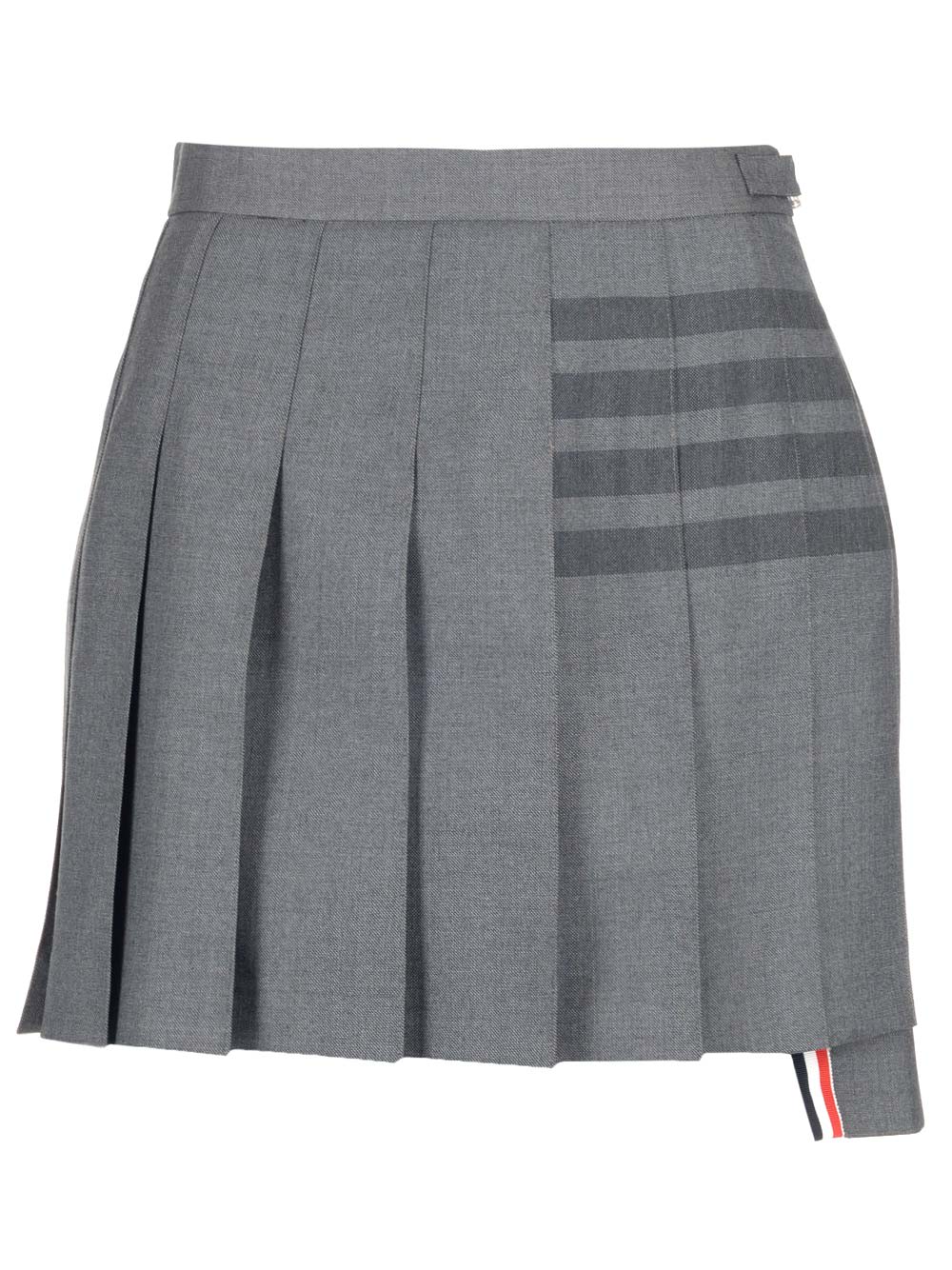 THOM BROWNE 4-BAR PLEATED MINI SKIRT