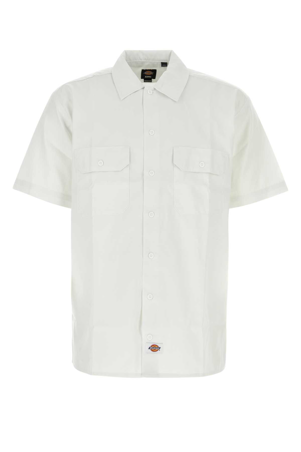White Polyester Blend Shirt