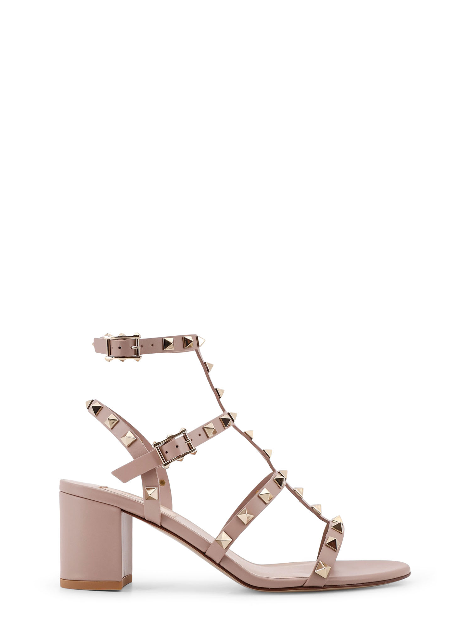 Valentino Garavani Rockstud Leather Sandals In Pink