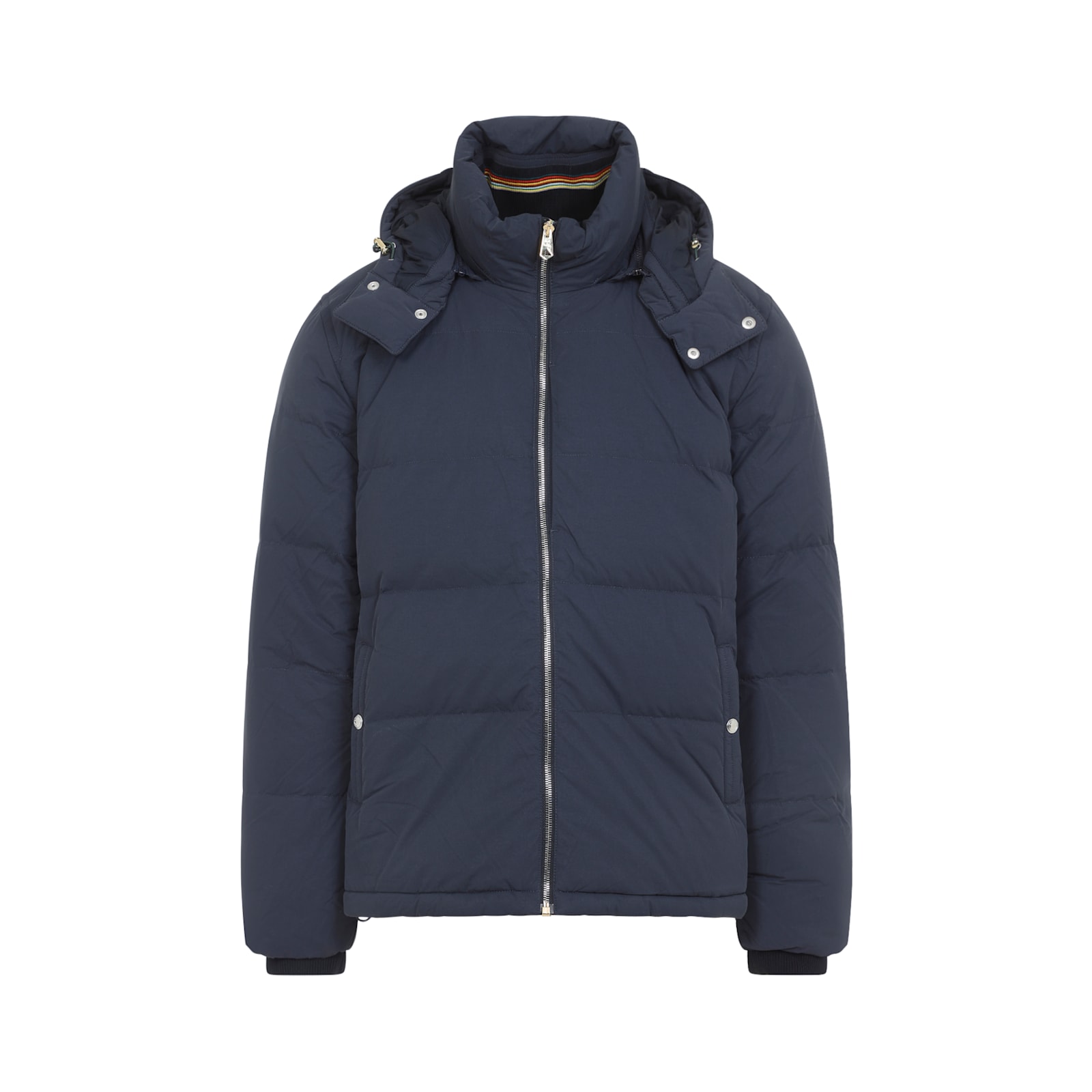 Paul Smith Hooded Navy Blue Polyamide Jacket In Blue