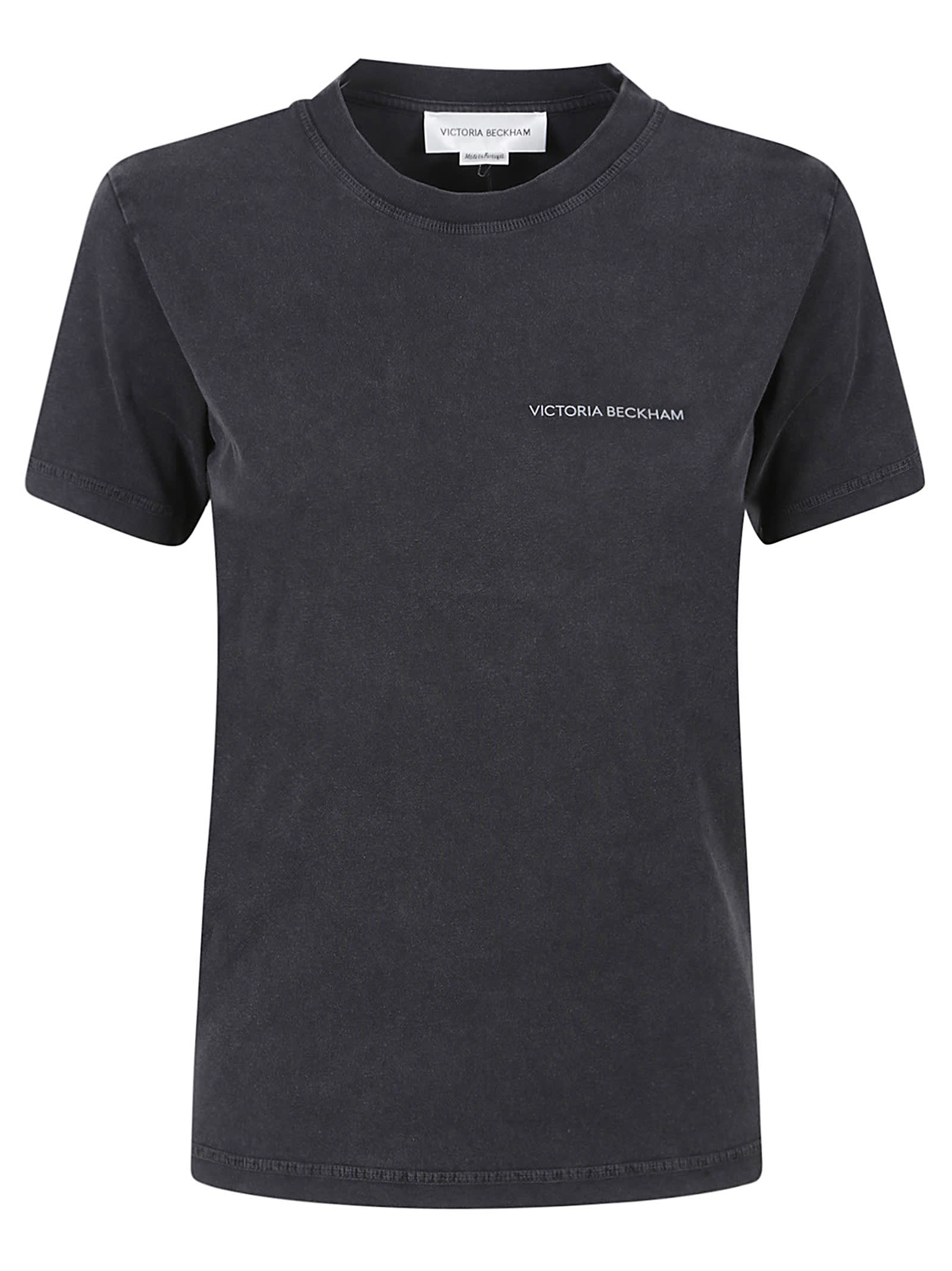 Shop Victoria Beckham Shrunken Logo T-shirt In Black