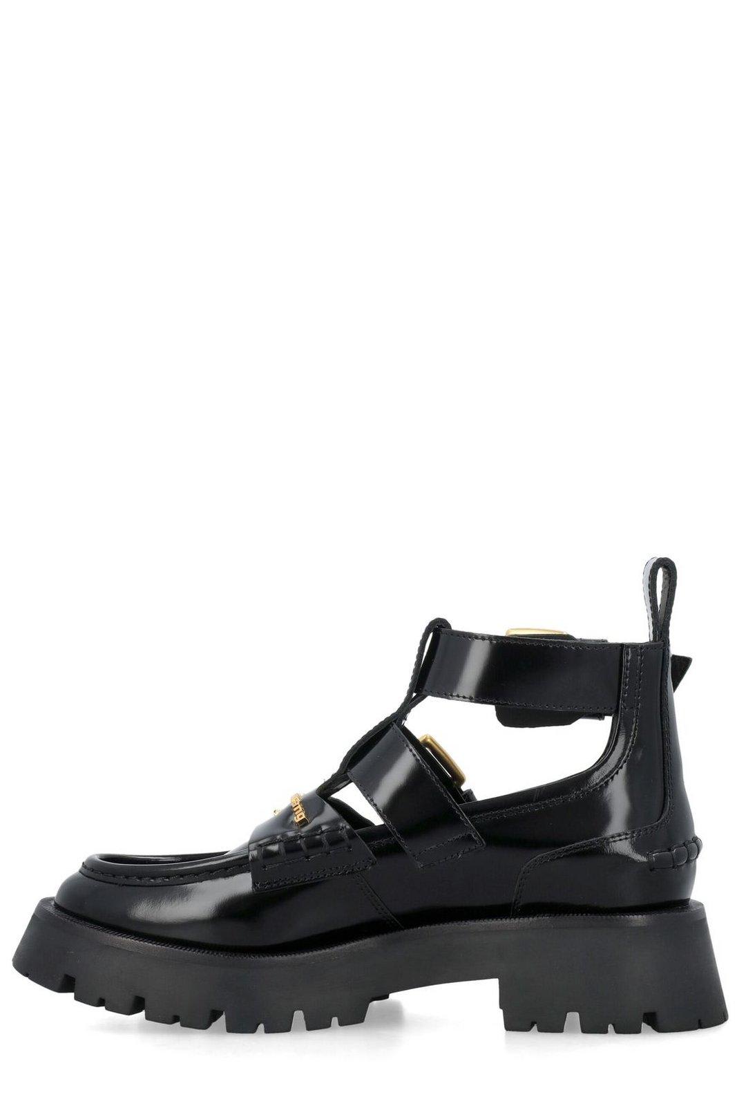 Shop Alexander Wang Carter Lug Ankle Strap Boots In Black