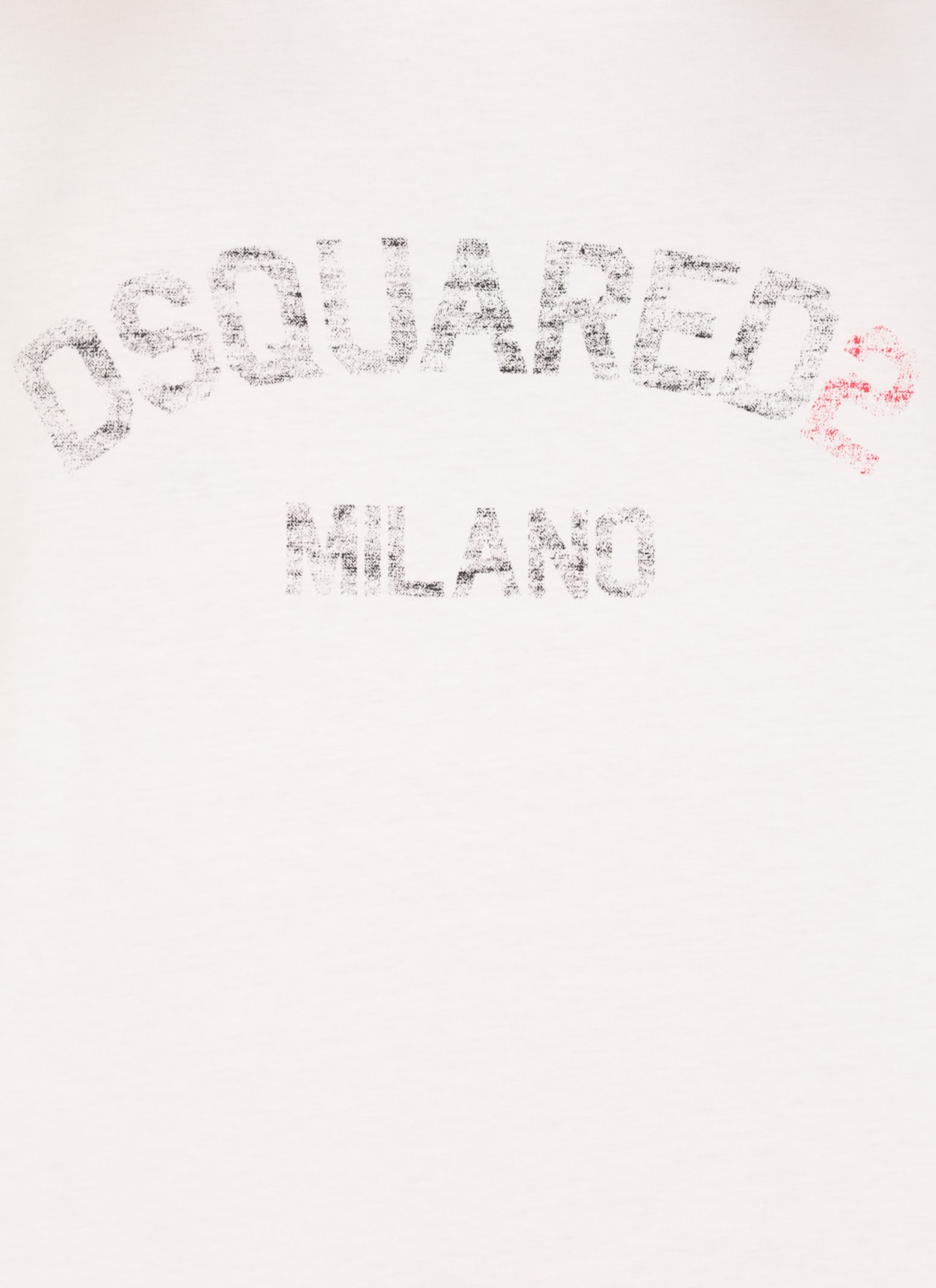 Dsquared2 Loose Fit White Cotton Jersey T-shirt With Vintage-effect Logo In White