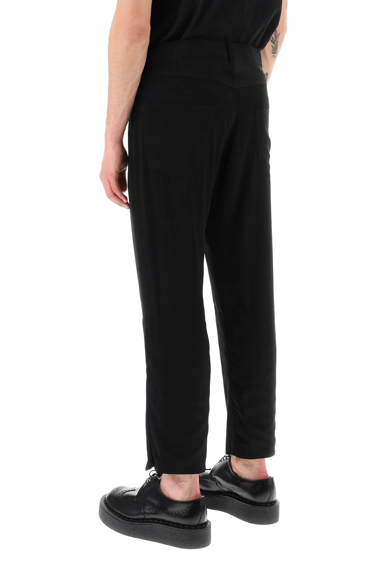 Shop Yohji Yamamoto Fluid Five-pocket Pants In Black (black)