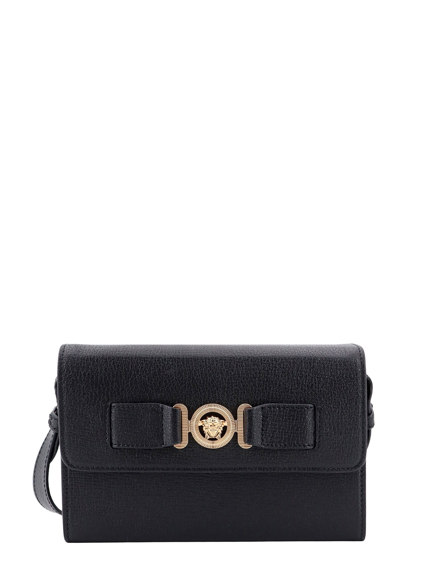 Shop Versace Medusa Biggie Shoulder Bag In Black