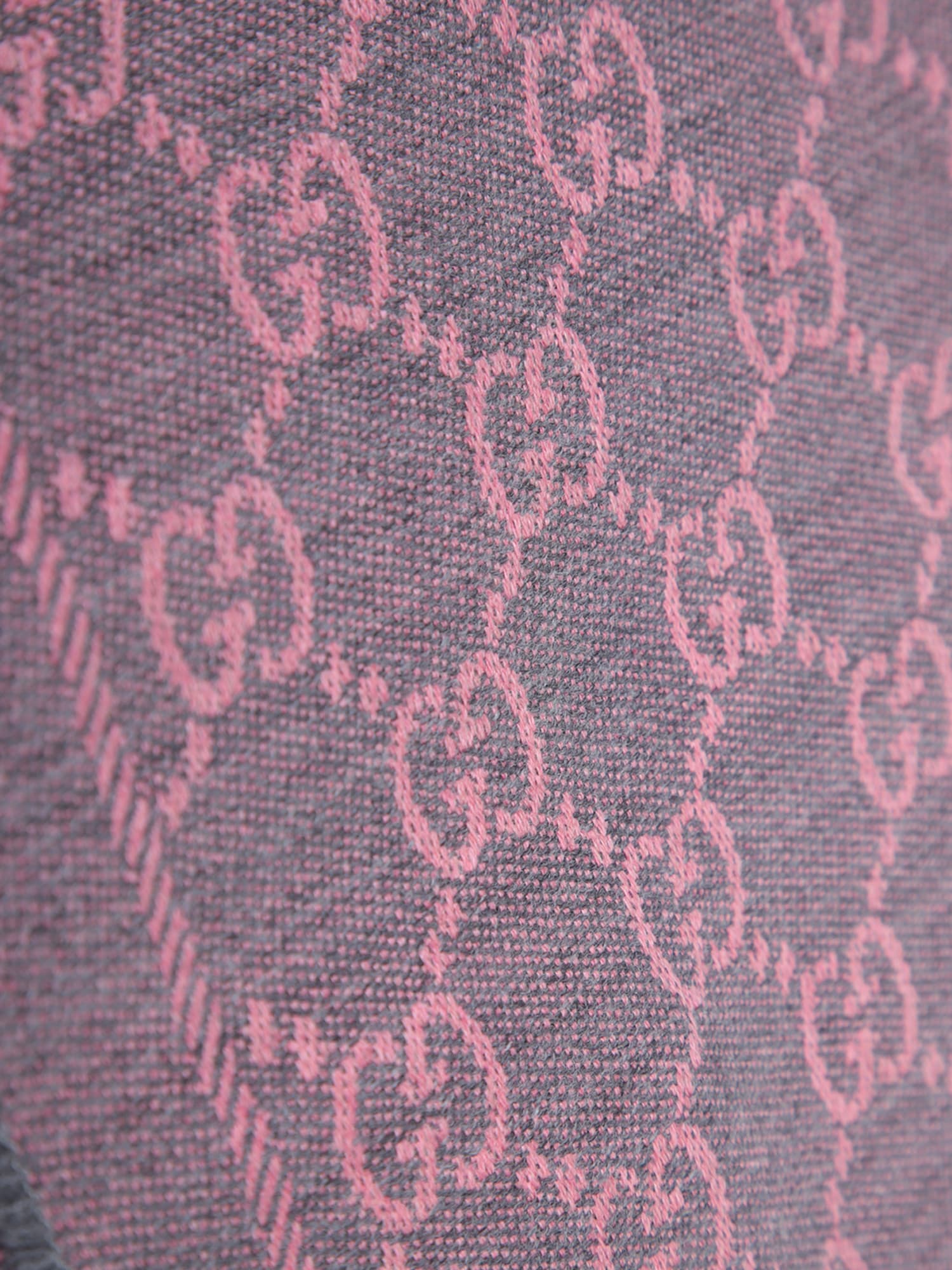 Gucci Gg Wool Scarf In Pink