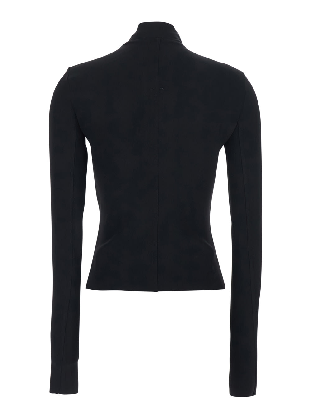 Rick Owens Gary Black Jacket With High Neck And Asymmetric Zip Closure In Viscose Blend Woman In Black