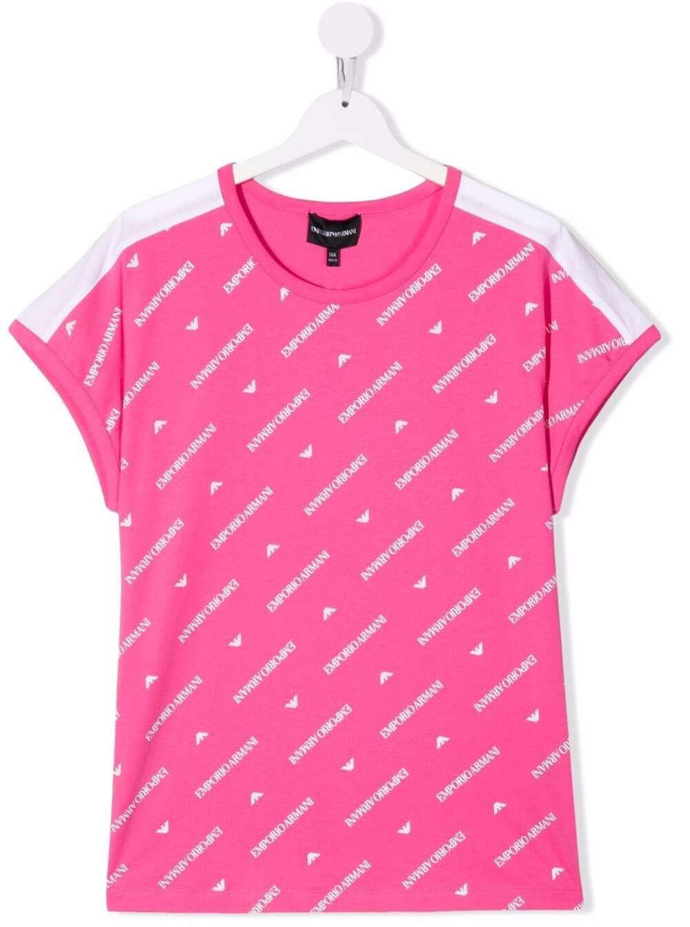 Emporio Armani Girl Cotton Print Allover Logo T-shirt