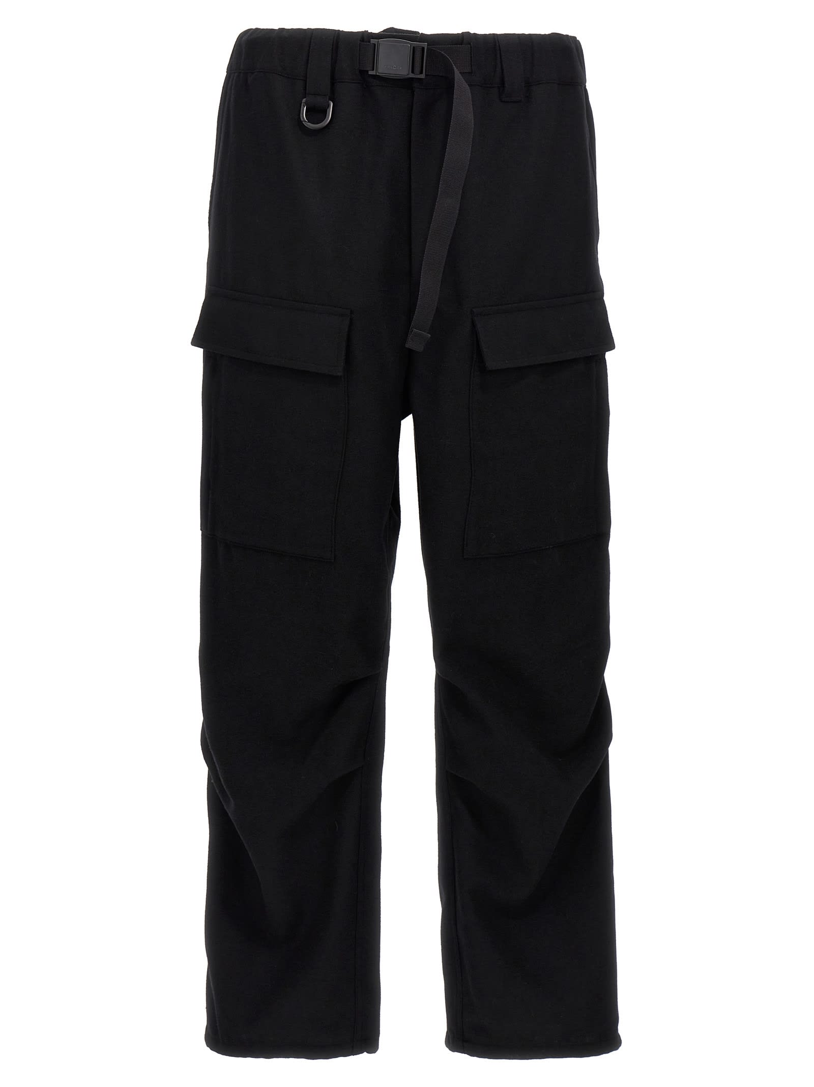 Shop Y-3 Flannel Crg Pants In Black