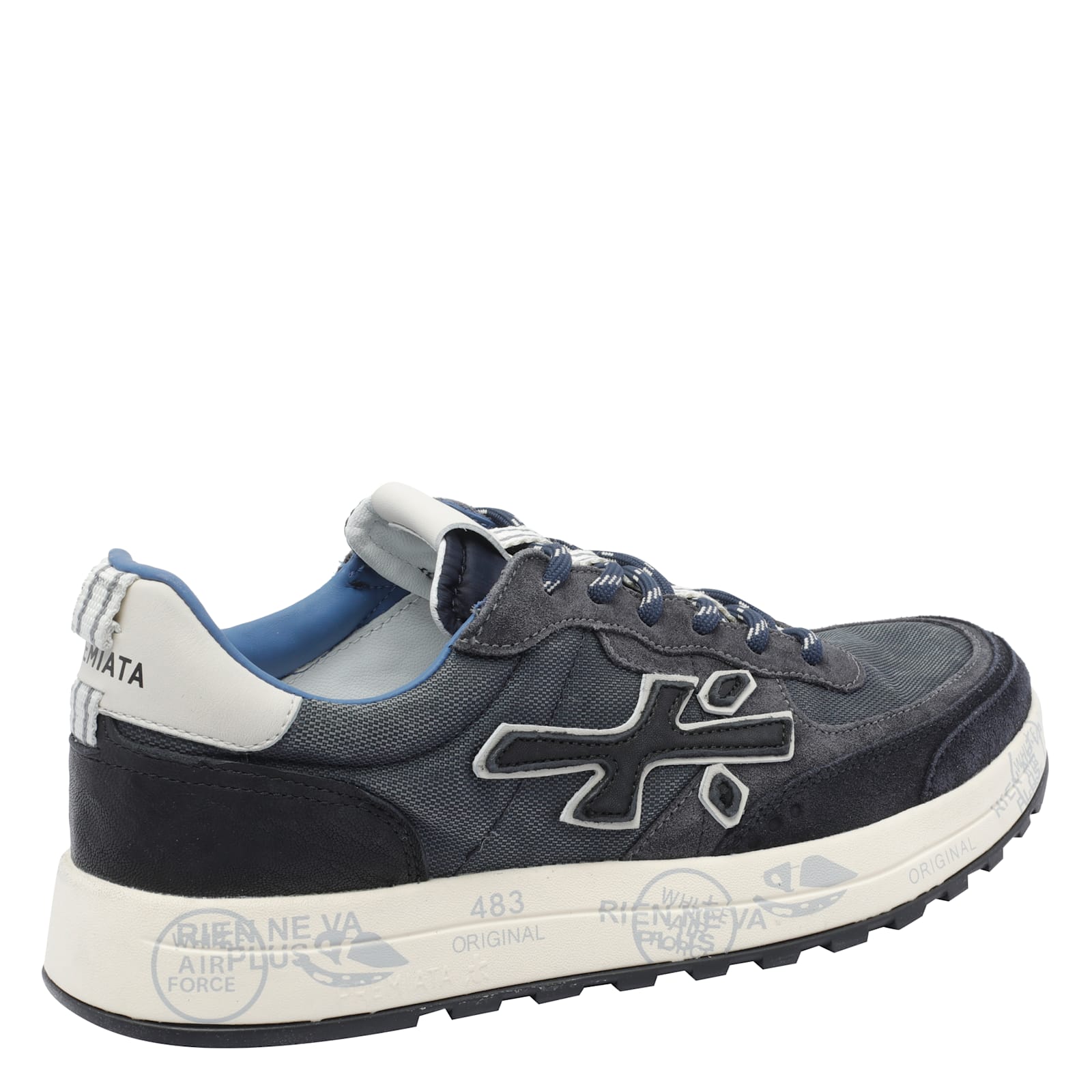 Premiata Low Top Sneakers Contrast Sole In Blue