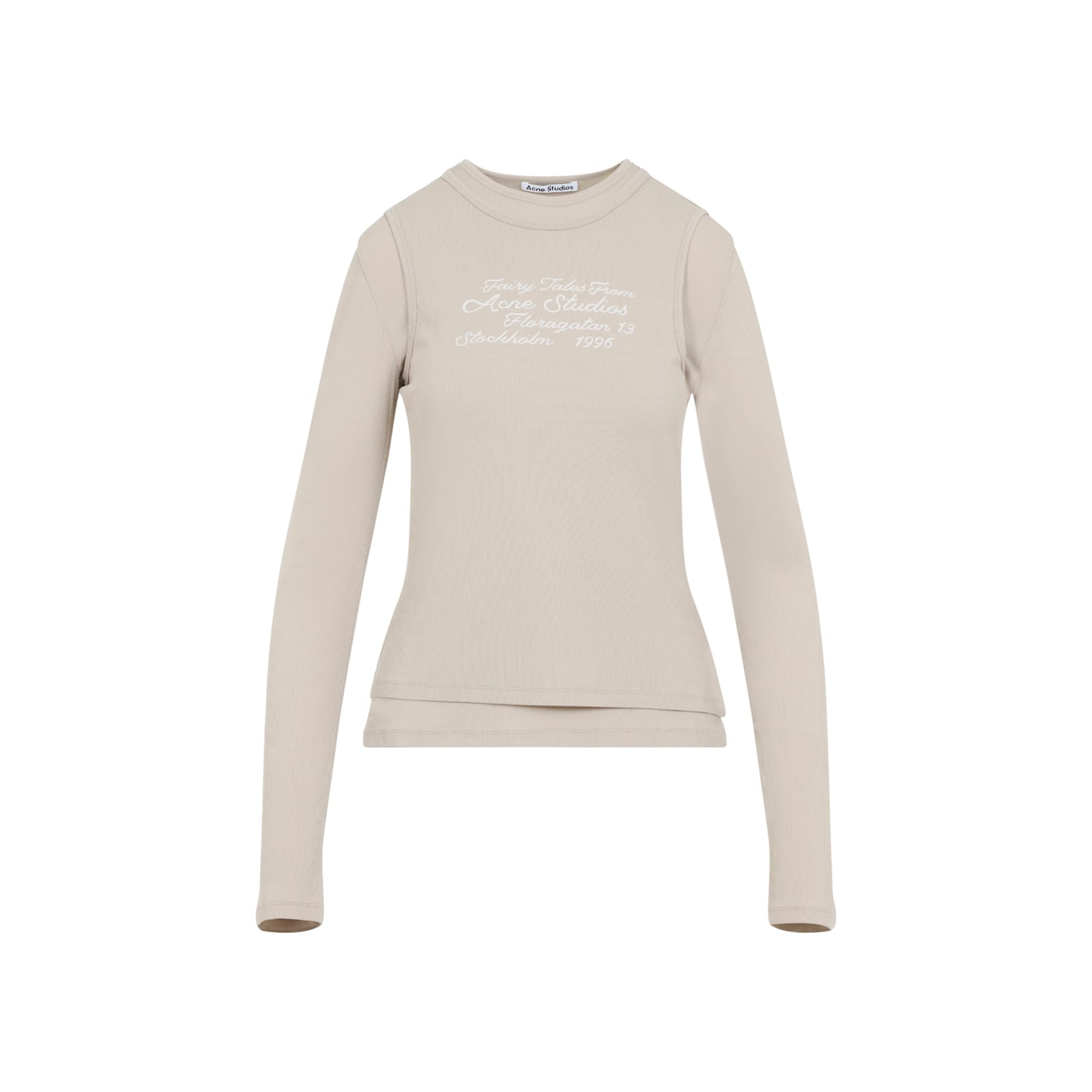 Acne Studios Embroidered Layered Long-sleeved T-shirt In Neutral