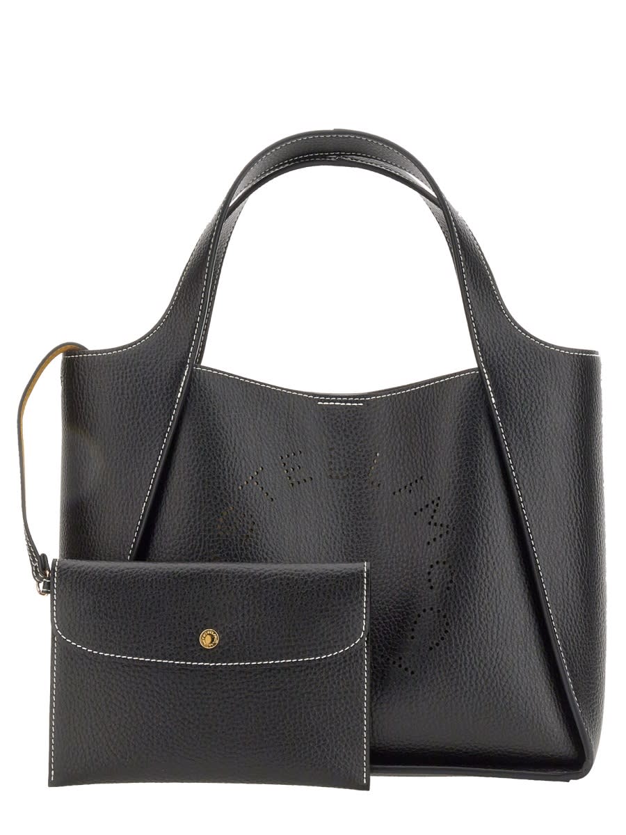 Stella Mccartney Structured Shoulder Bag With Double Handle In Black