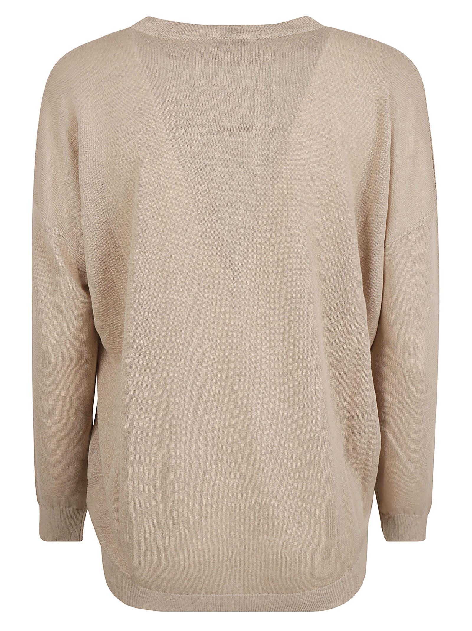 Shop Brunello Cucinelli Embellished Rib Sweater In Sand