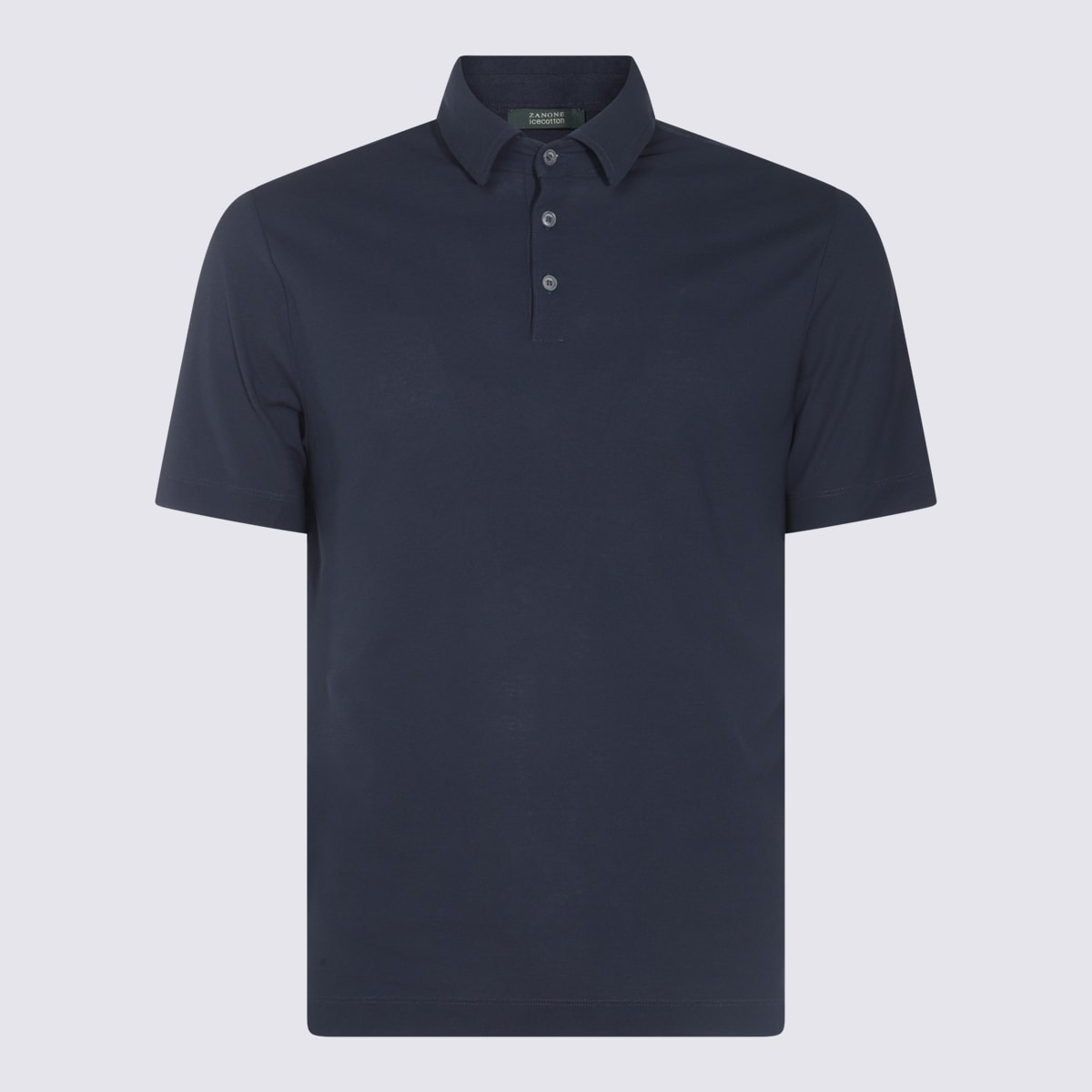 Blue Cotton Polo Shirt