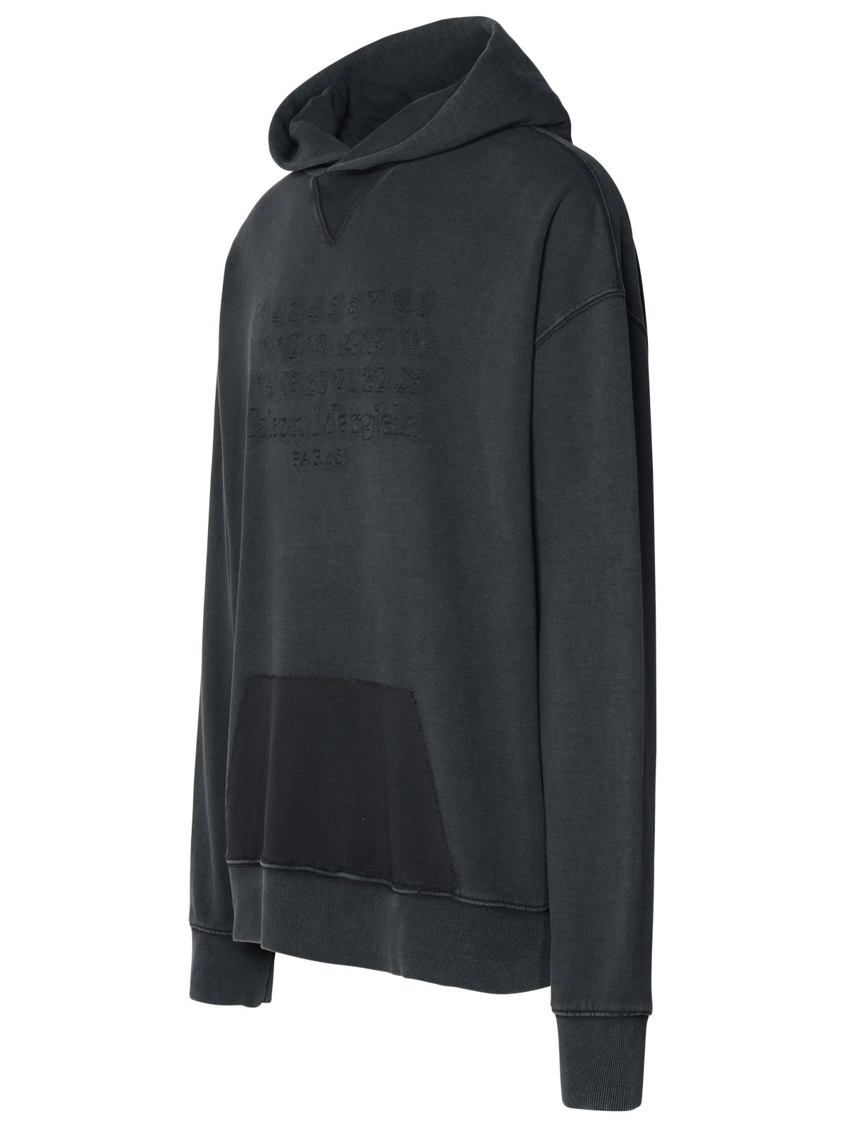 Shop Maison Margiela Gray Cotton Sweatshirt In Washed Black