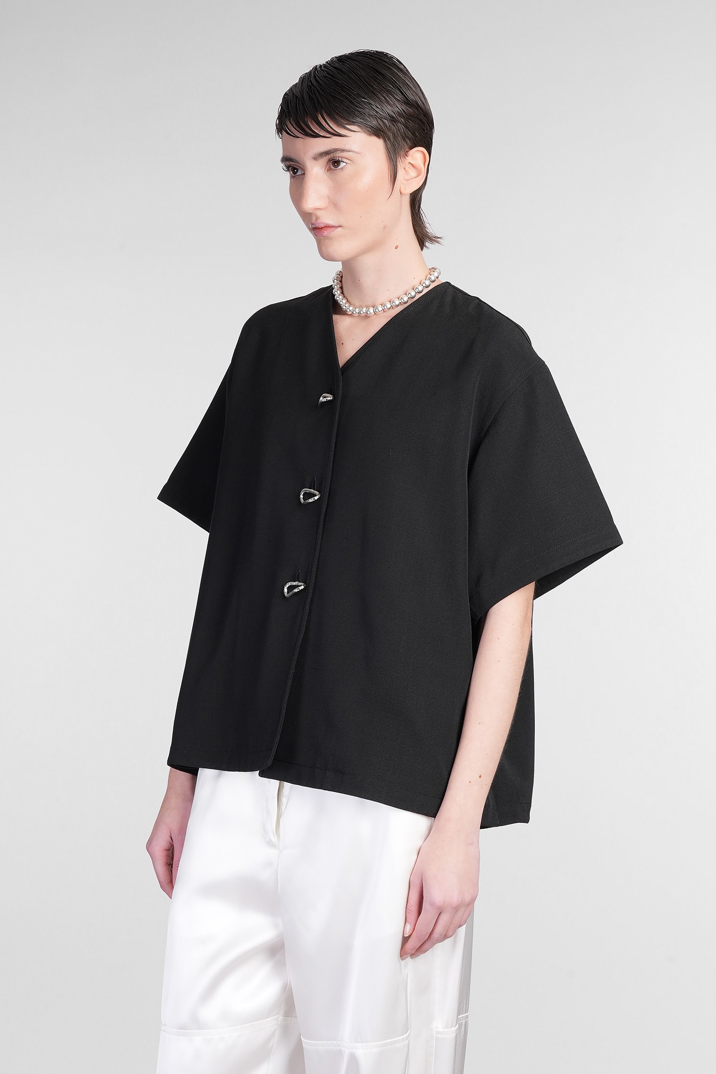Jil Sander Jacket 64 Casual Jacket In Black Viscose In Black