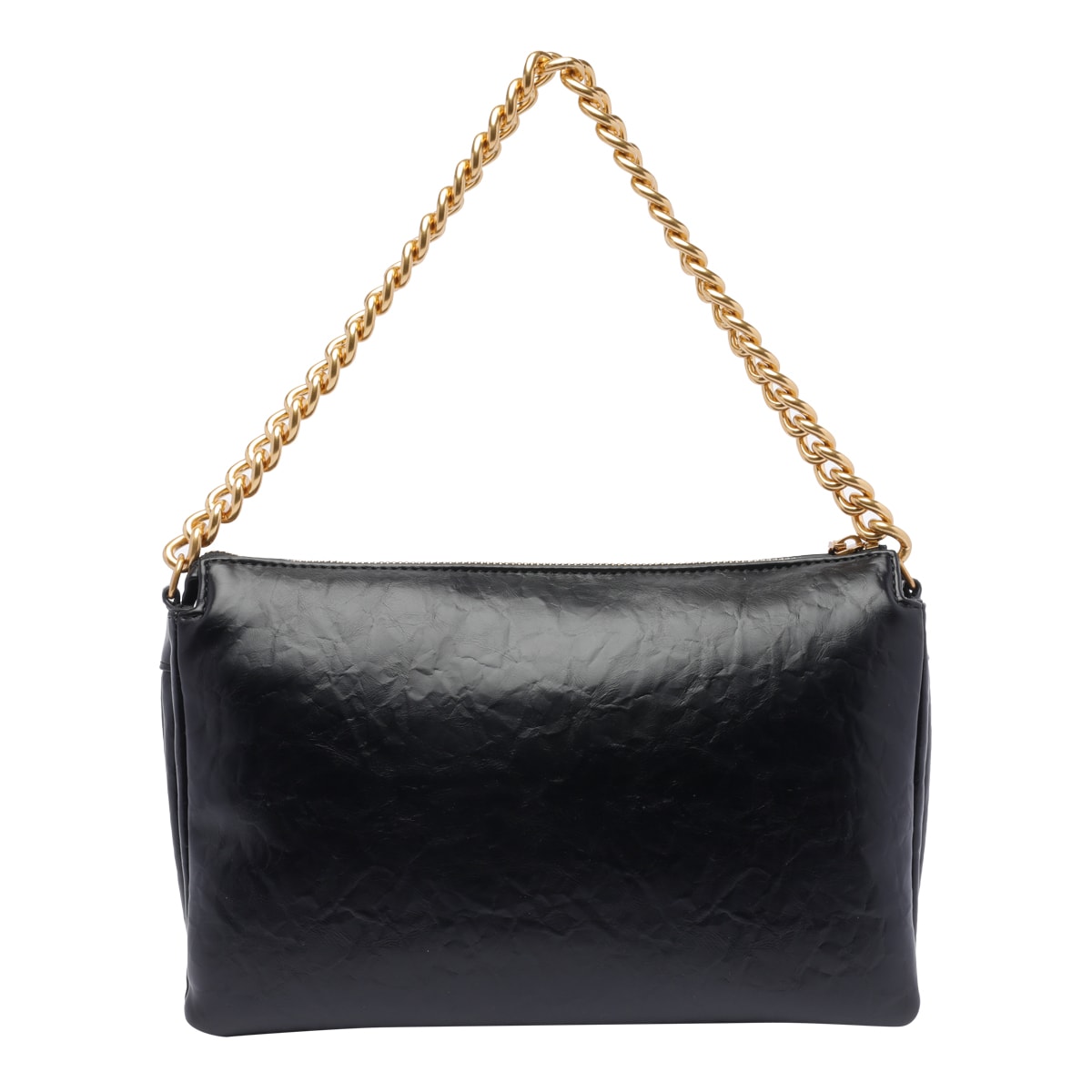 Liu •jo Puffy Chain Strap Shoulder Bag In Black