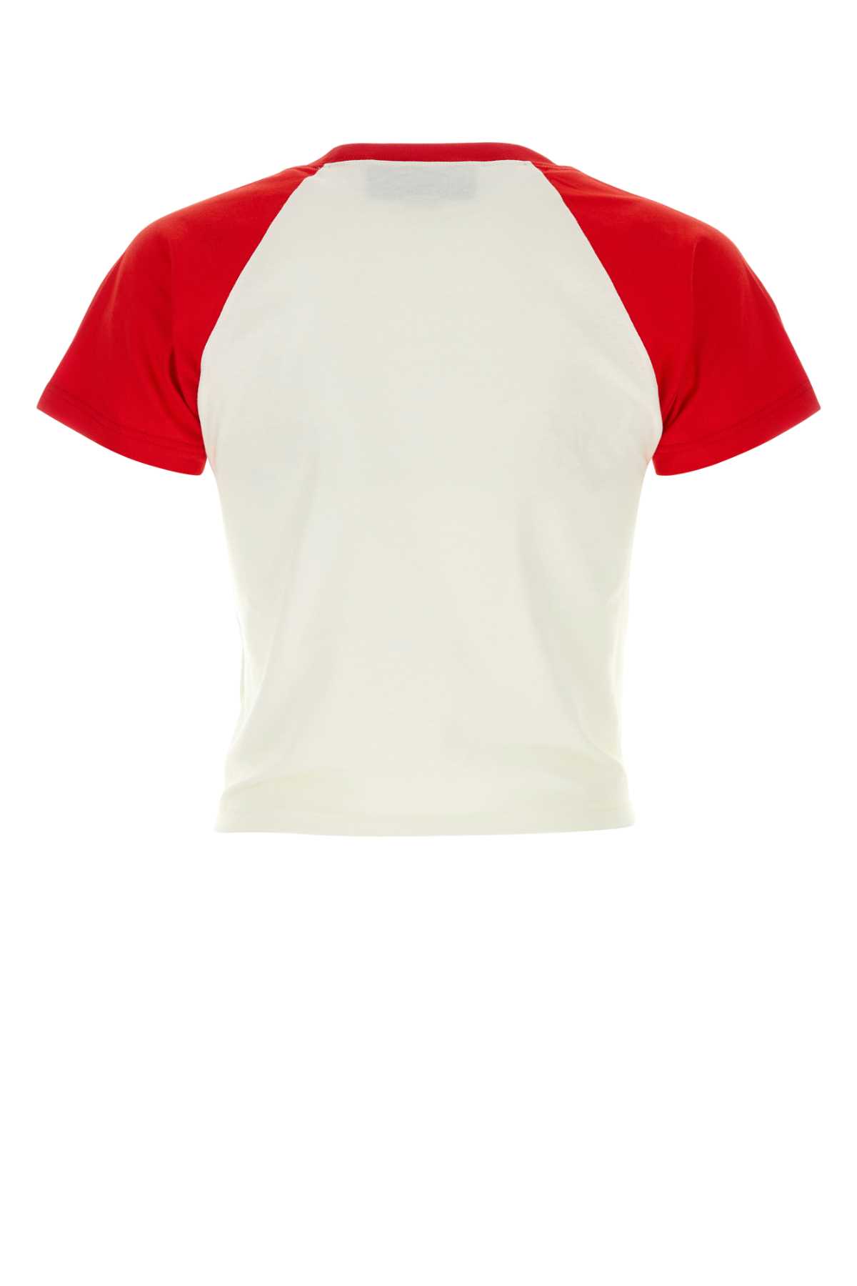 Shop Gucci White Cotton T-shirt In Sunlightlivermix