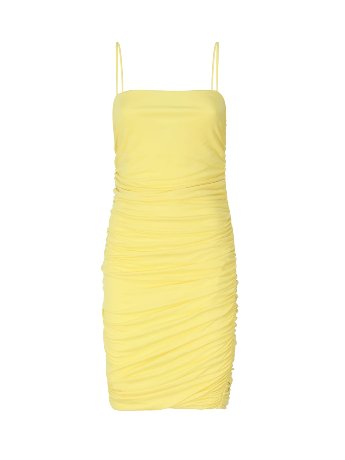 Shop Pinko Fitted Dress With Thin Straps In Yellow